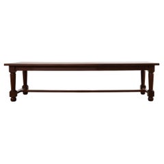 Country French Mahogany Farmhouse Trestle Harvest Dining Table