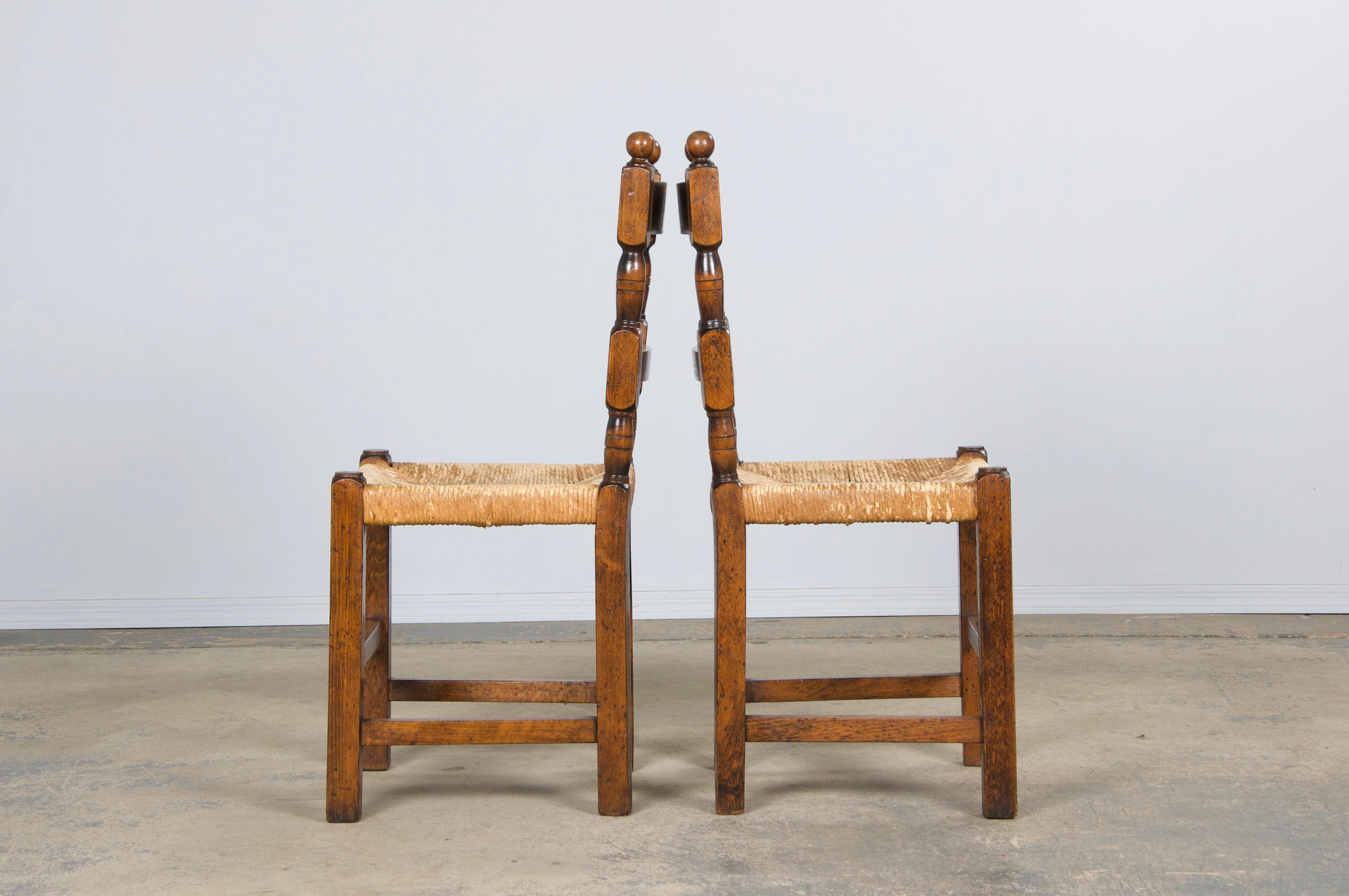 Country French Maple Ladder Back Rush Seats Farmhouse Dining Chairs - Set of 8 For Sale 4
