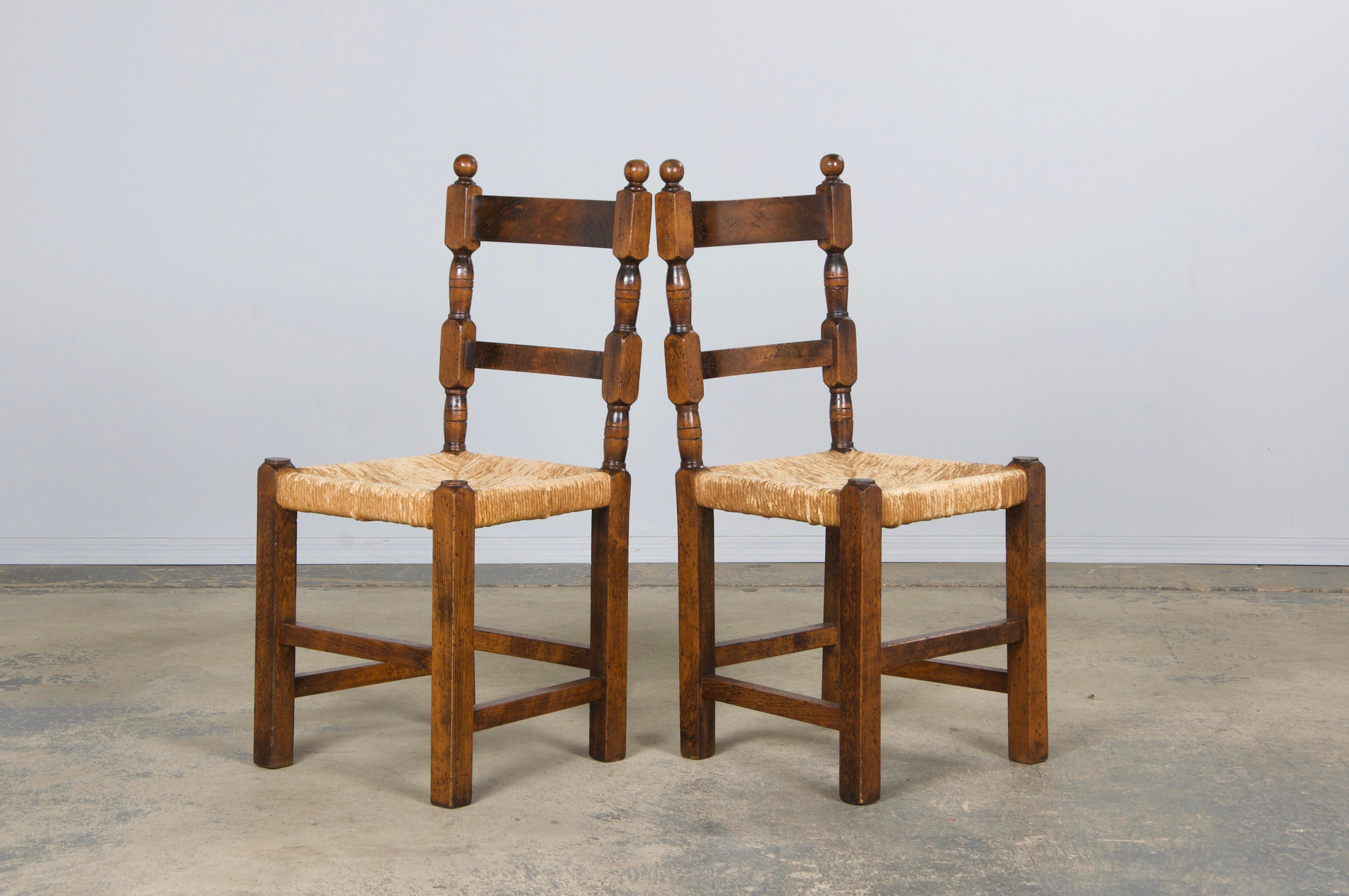 Country French Maple Ladder Back Rush Seats Farmhouse Dining Chairs - Set of 8 For Sale 5