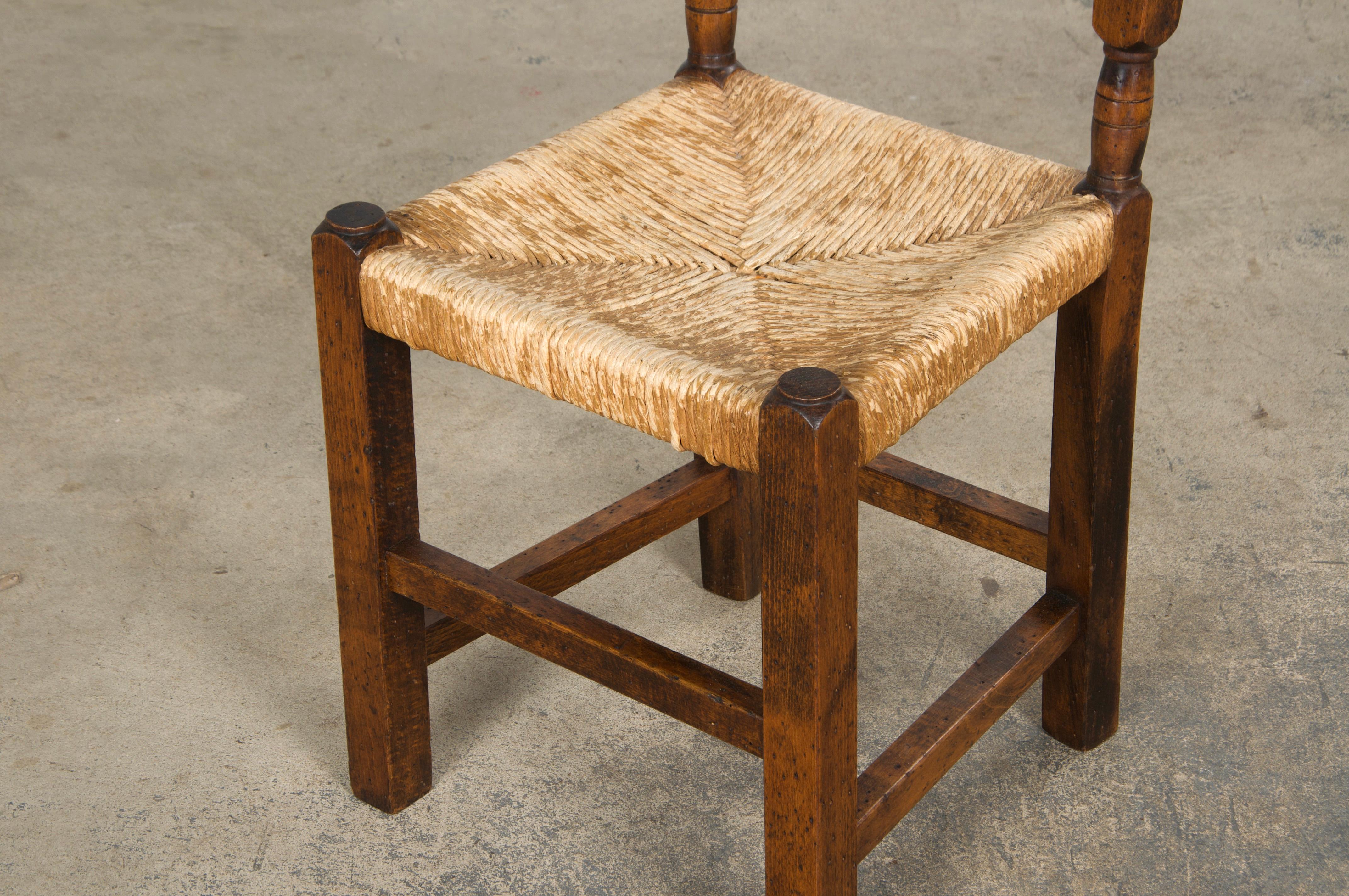 Country French Maple Ladder Back Rush Seats Farmhouse Dining Chairs - Set of 8 For Sale 7