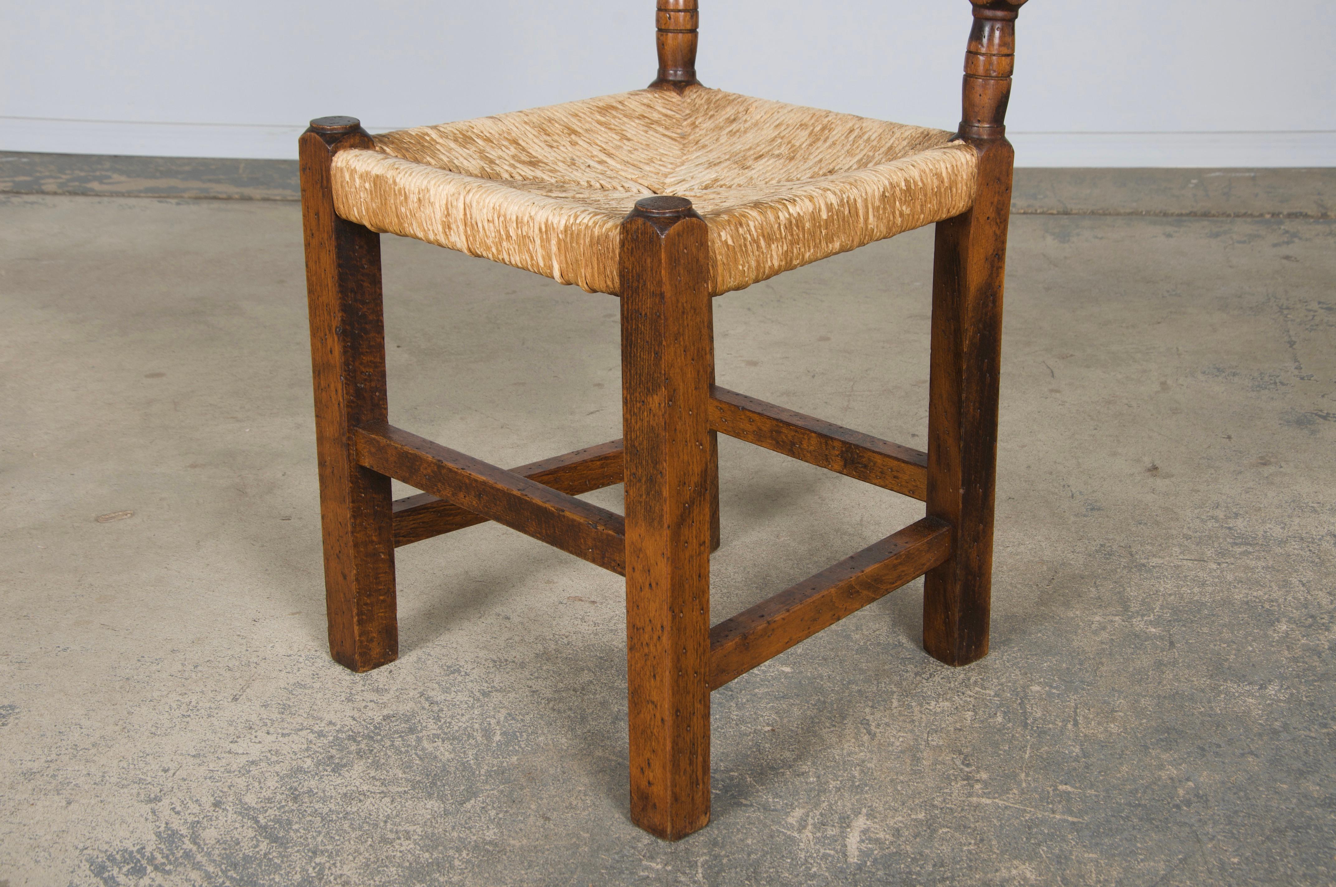 Country French Maple Ladder Back Rush Seats Farmhouse Dining Chairs - Set of 8 For Sale 8