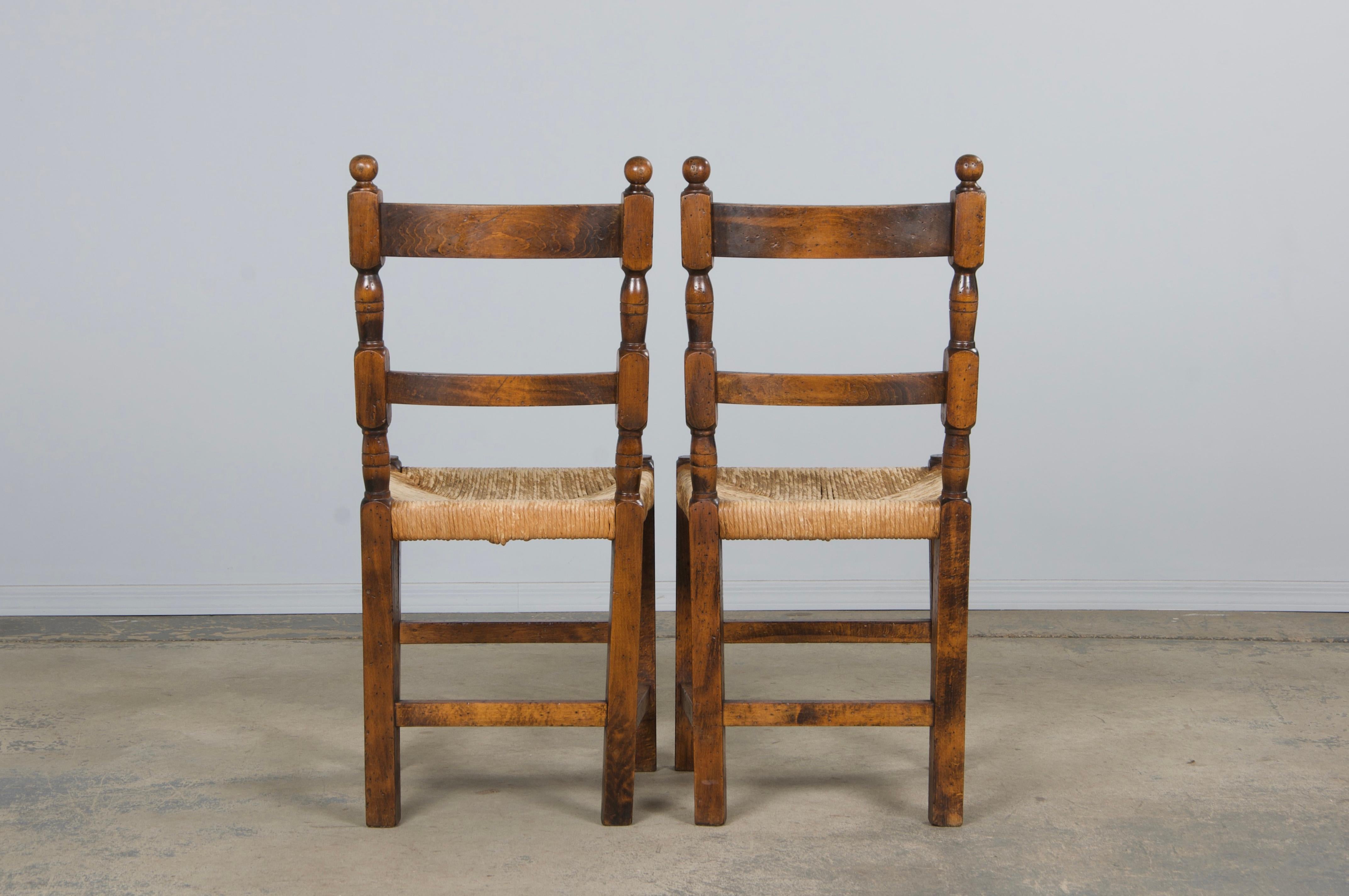 Country French Maple Ladder Back Rush Seats Farmhouse Dining Chairs - Set of 8 For Sale 9