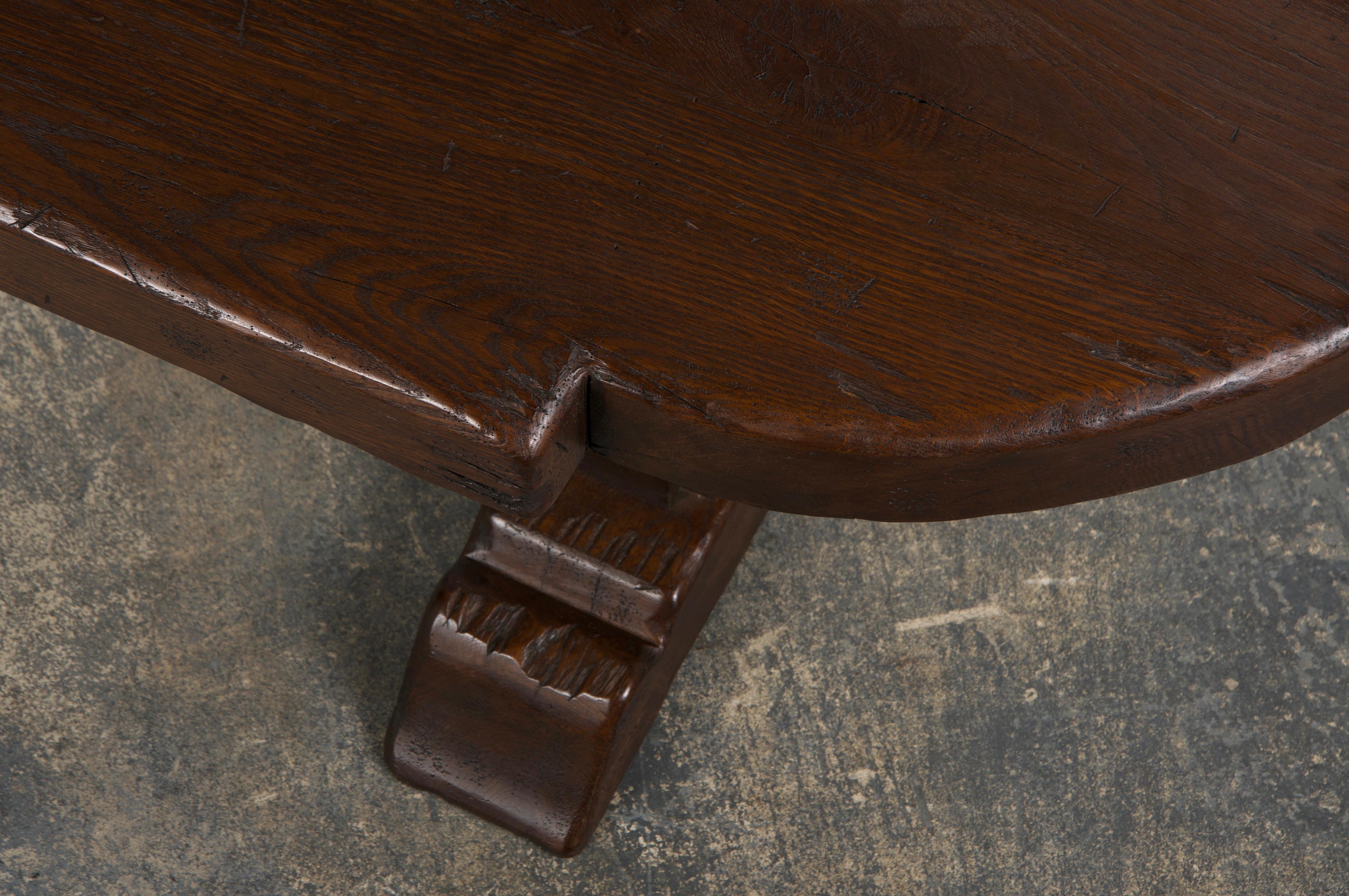 Country French Monastery Style Oak Trestle Dining Table 14