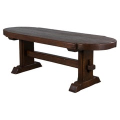 Country French Monastery Style Oak Trestle Dining Table