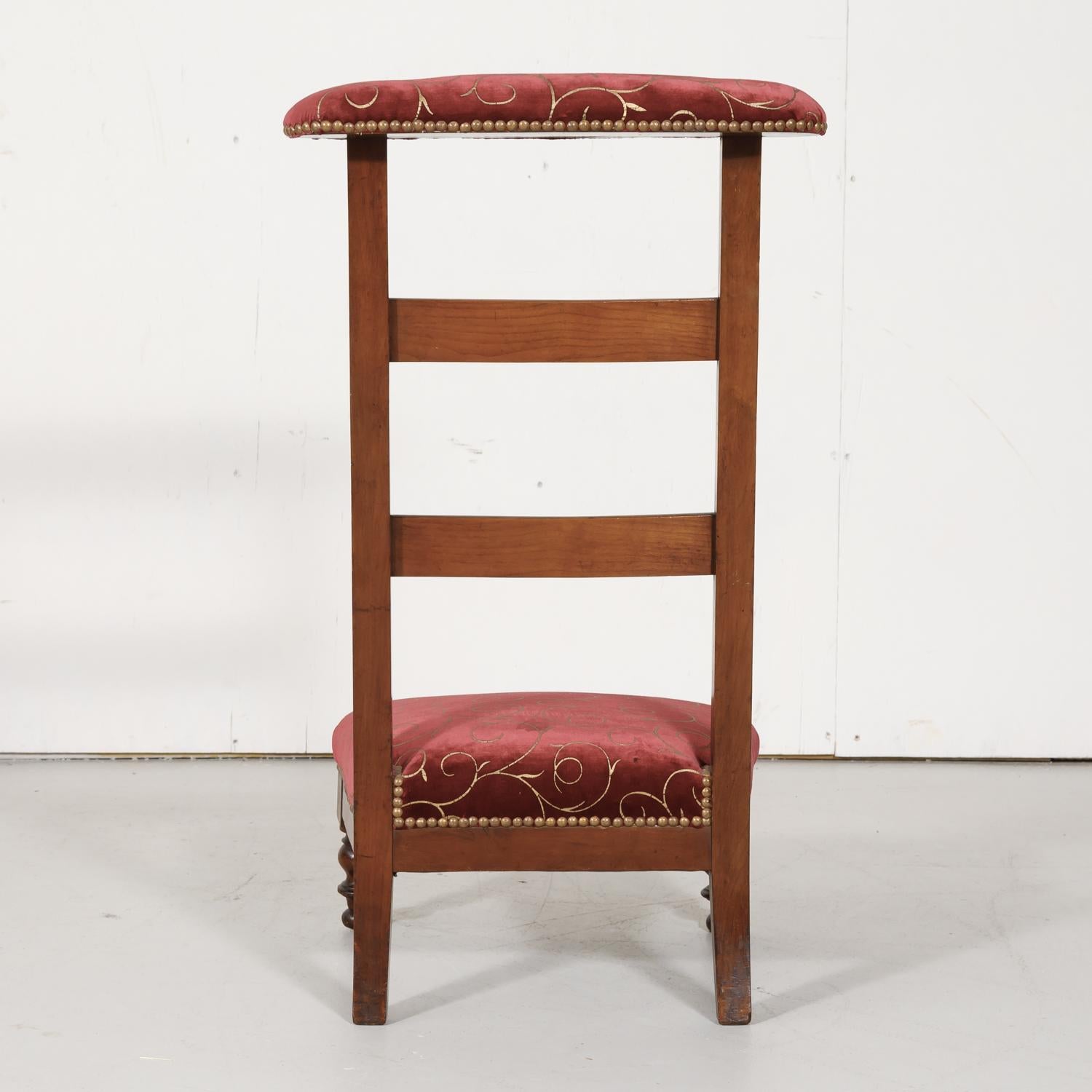 Country French Napoleon III Period Ladder Back Prie Dieu or Prayer Chair 8