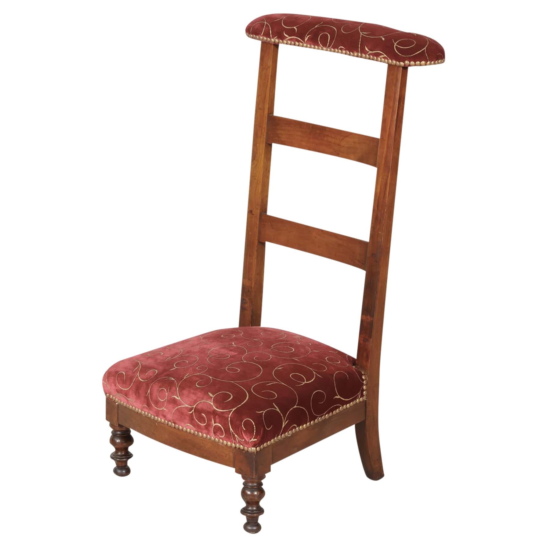 Country French Napoleon III Period Ladder Back Prie Dieu or Prayer Chair