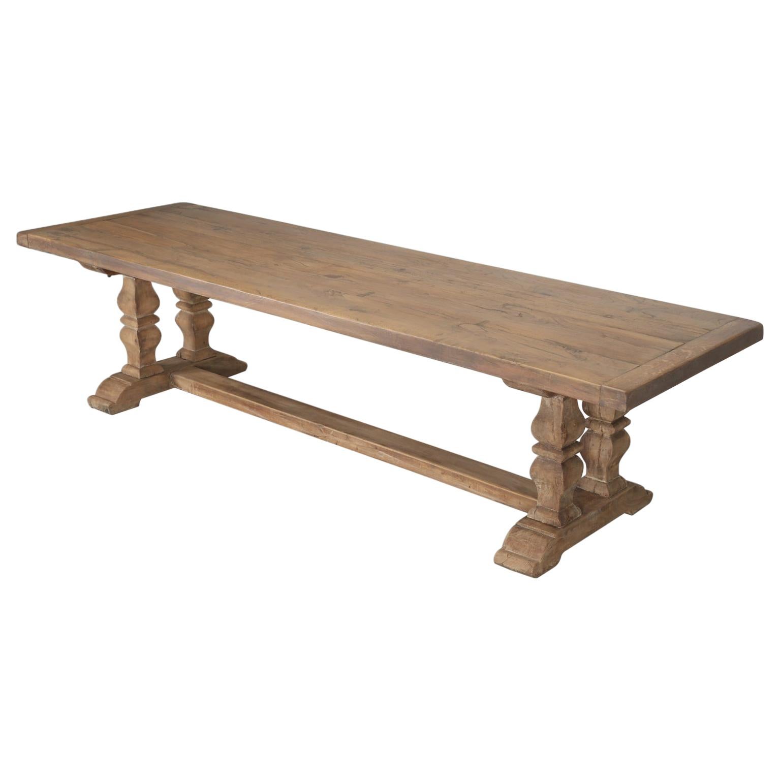 Country French Oak Dining Table Restored Structurally, Cosmetically Original