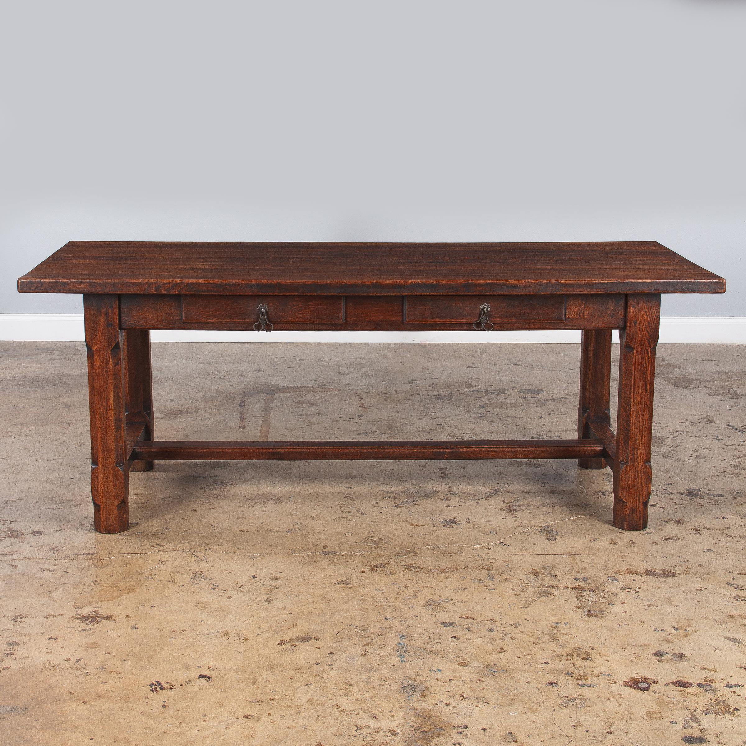 Country French Oak Farm Table or Desk, Early 1900s 6