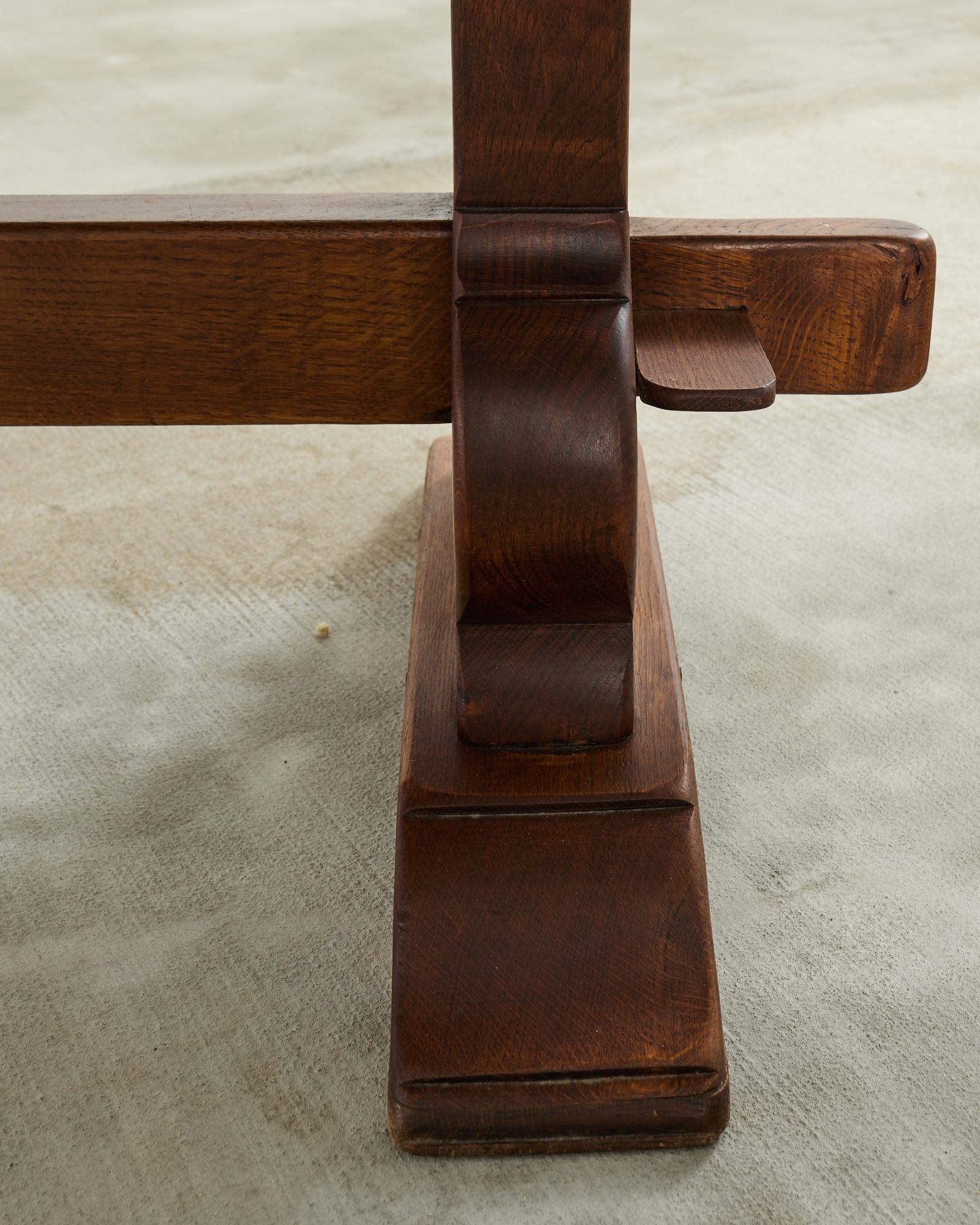 Country French Oak Farmhouse Dining Table Demilune Ends 6