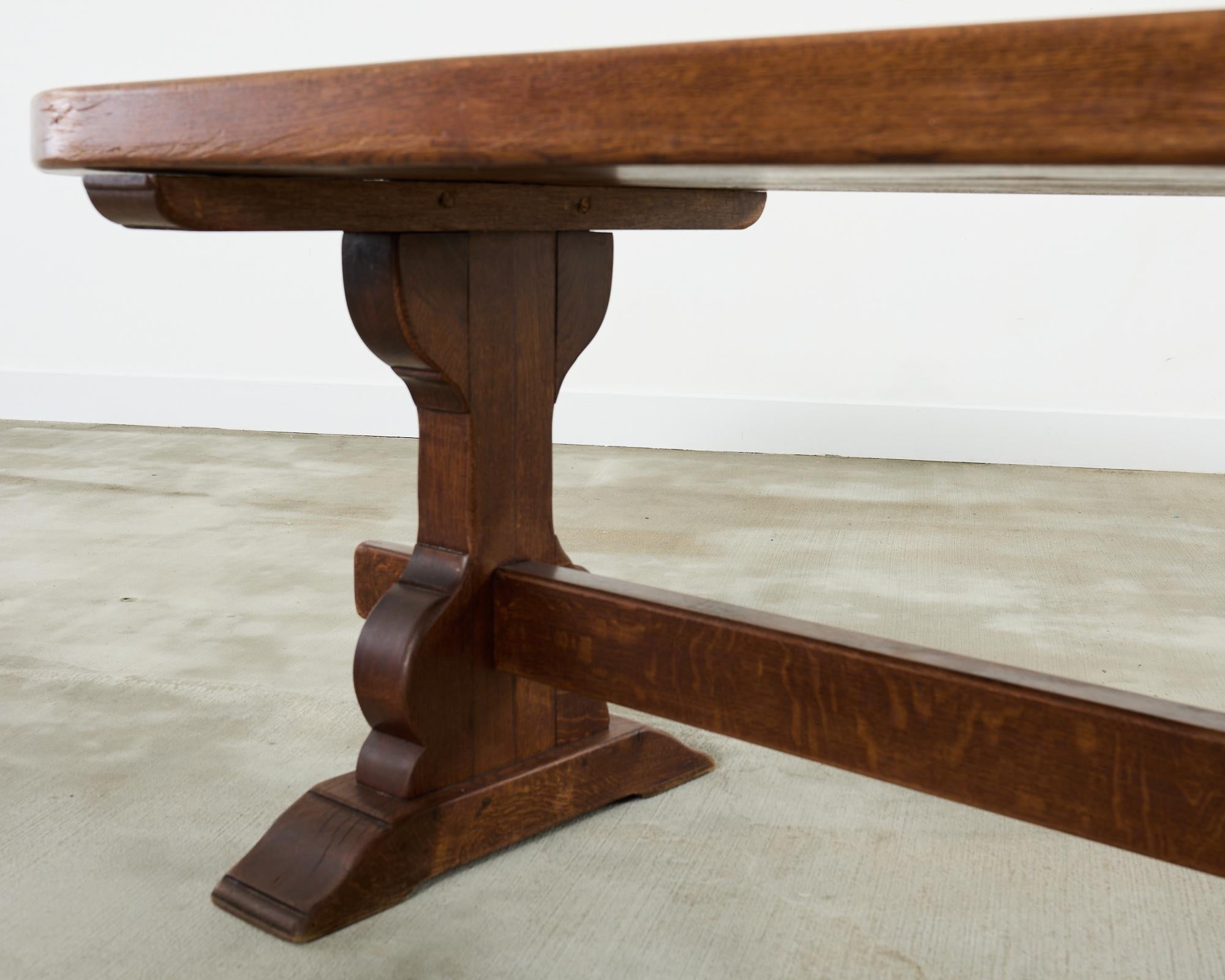 Country French Oak Farmhouse Dining Table Demilune Ends 8