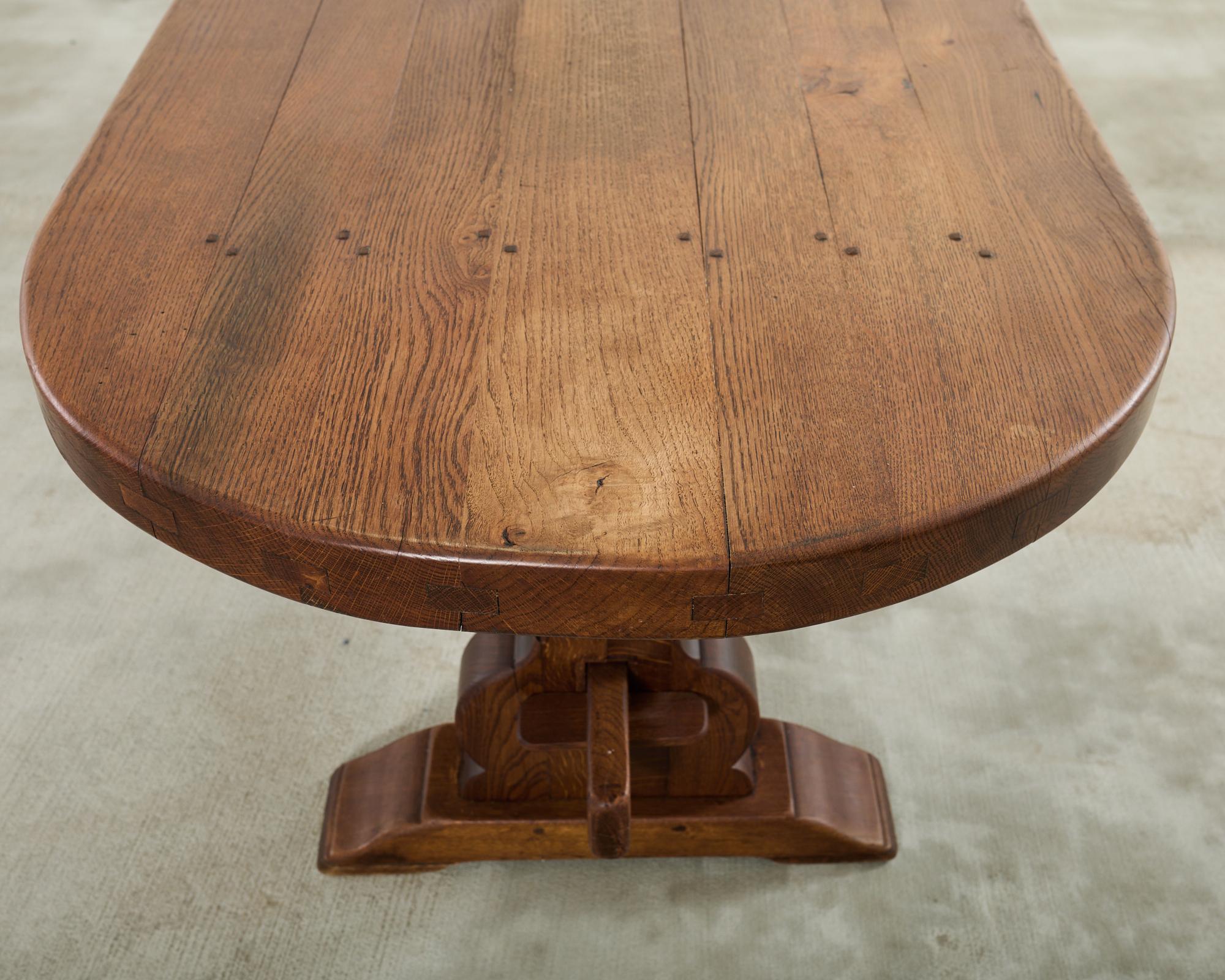 Country French Oak Farmhouse Dining Table Demilune Ends 9