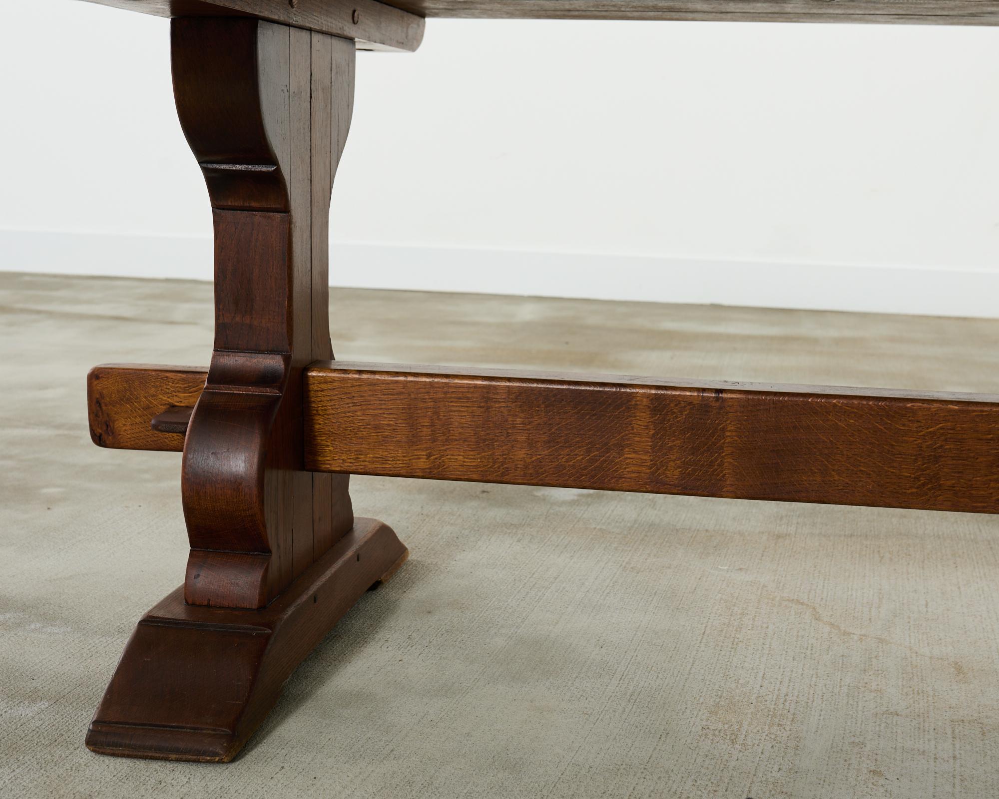 Country French Oak Farmhouse Dining Table Demilune Ends 13