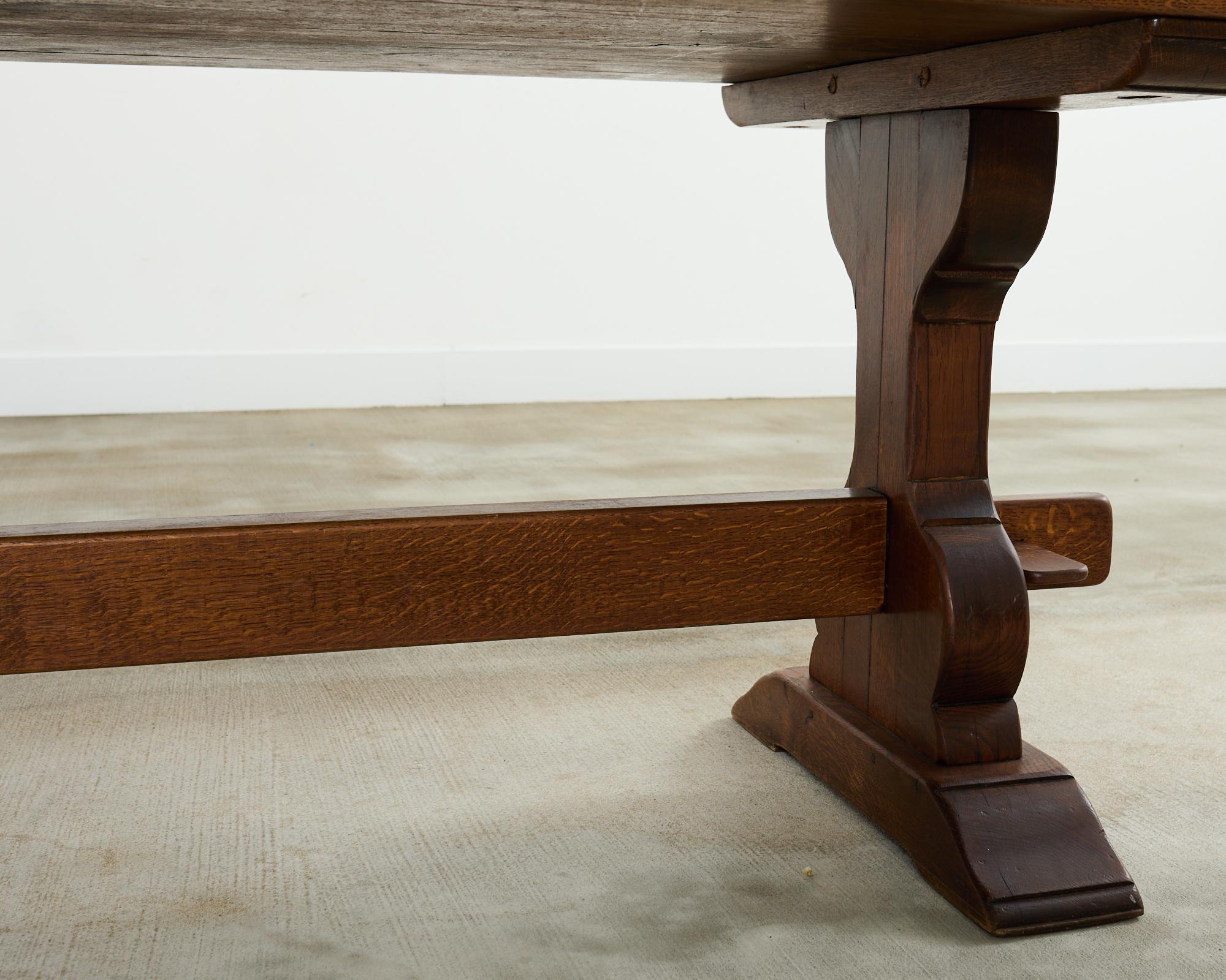 Country French Oak Farmhouse Dining Table Demilune Ends 14