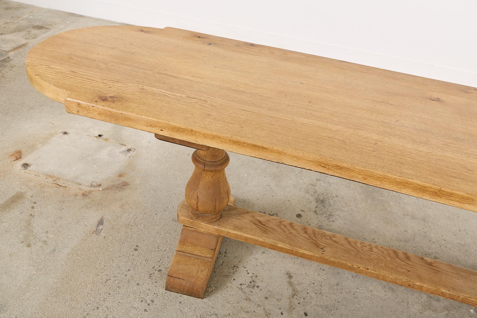 Country French Oak Farmhouse Dining Table with Demilune Ends For Sale 2