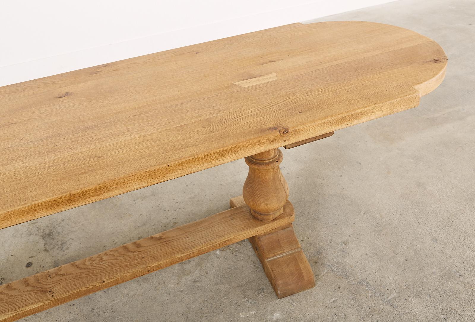 Country French Oak Farmhouse Dining Table with Demilune Ends For Sale 3