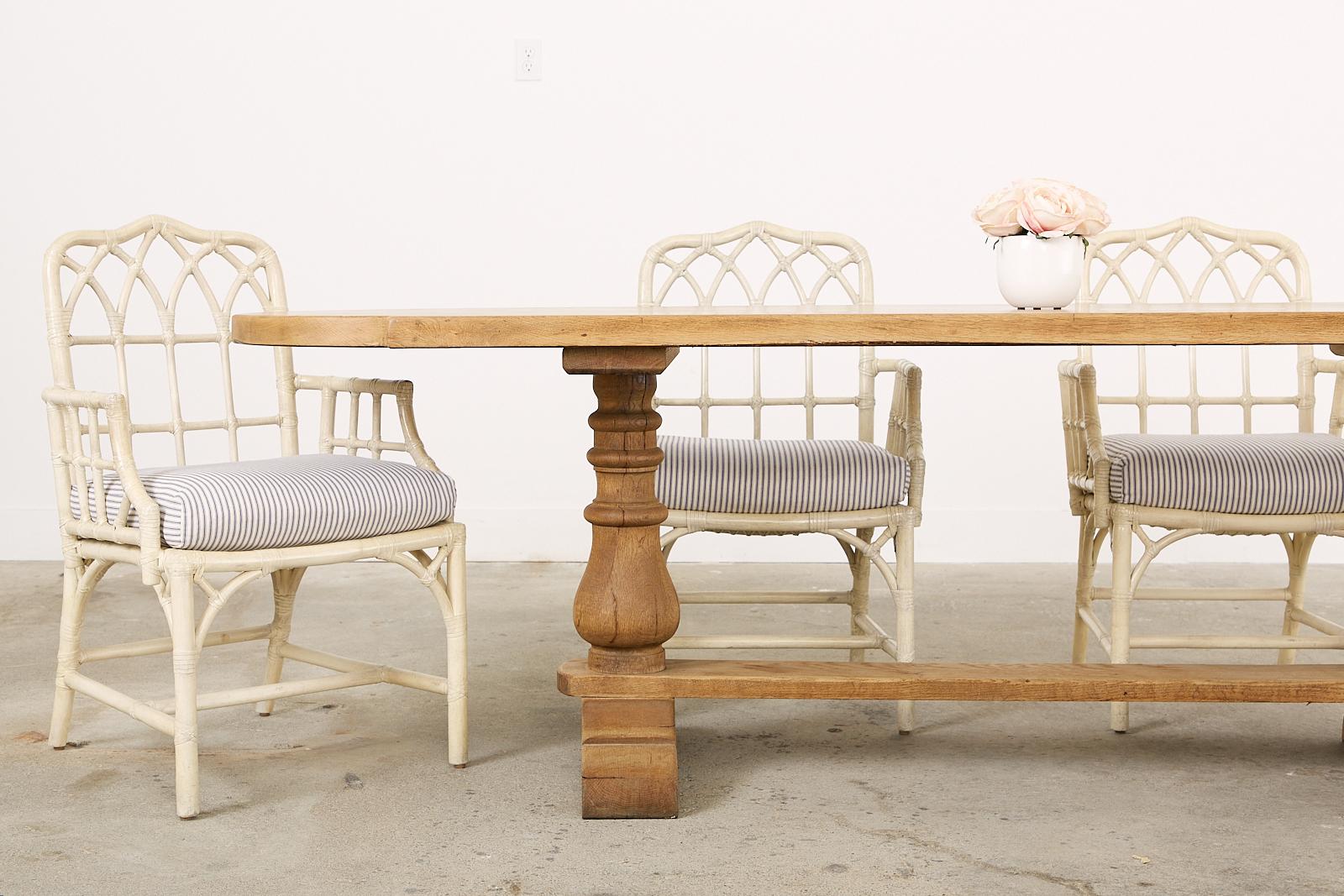 Country French Oak Farmhouse Dining Table with Demilune Ends For Sale 4