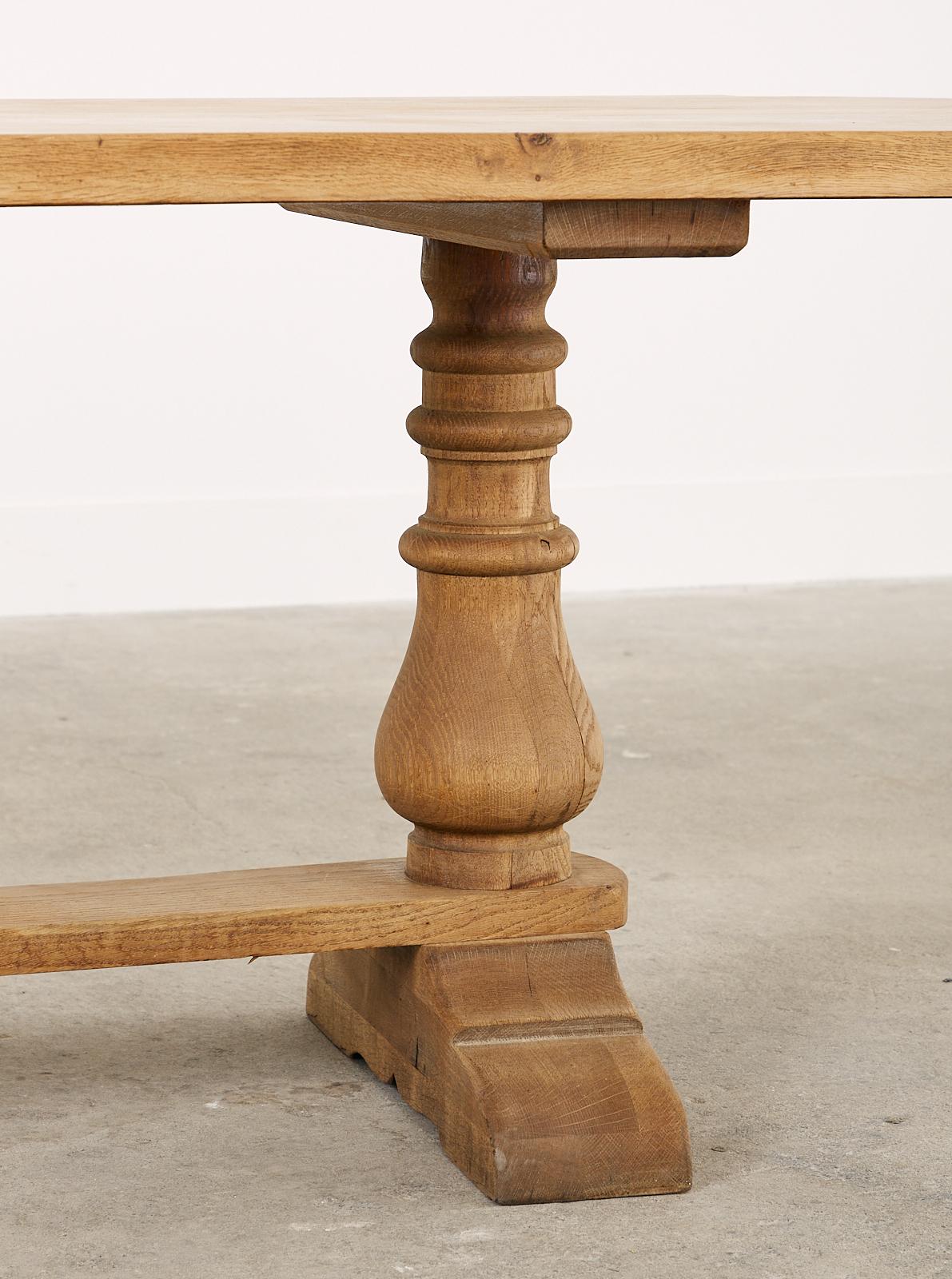 Country French Oak Farmhouse Dining Table with Demilune Ends For Sale 5