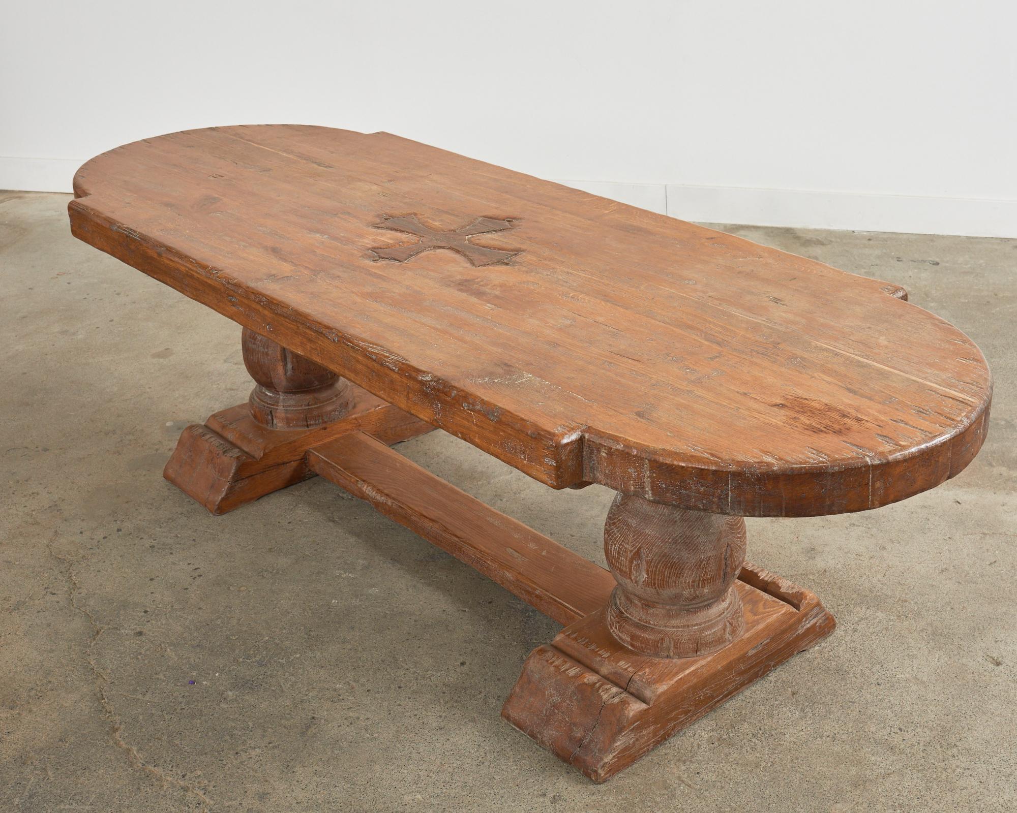 Tavolo da pranzo Grand Country French Oak Farmhouse Demilune Ends in vendita 10