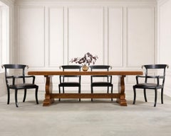 Country French Oak Farmhouse Trestle Dining Table 7.8 Ft