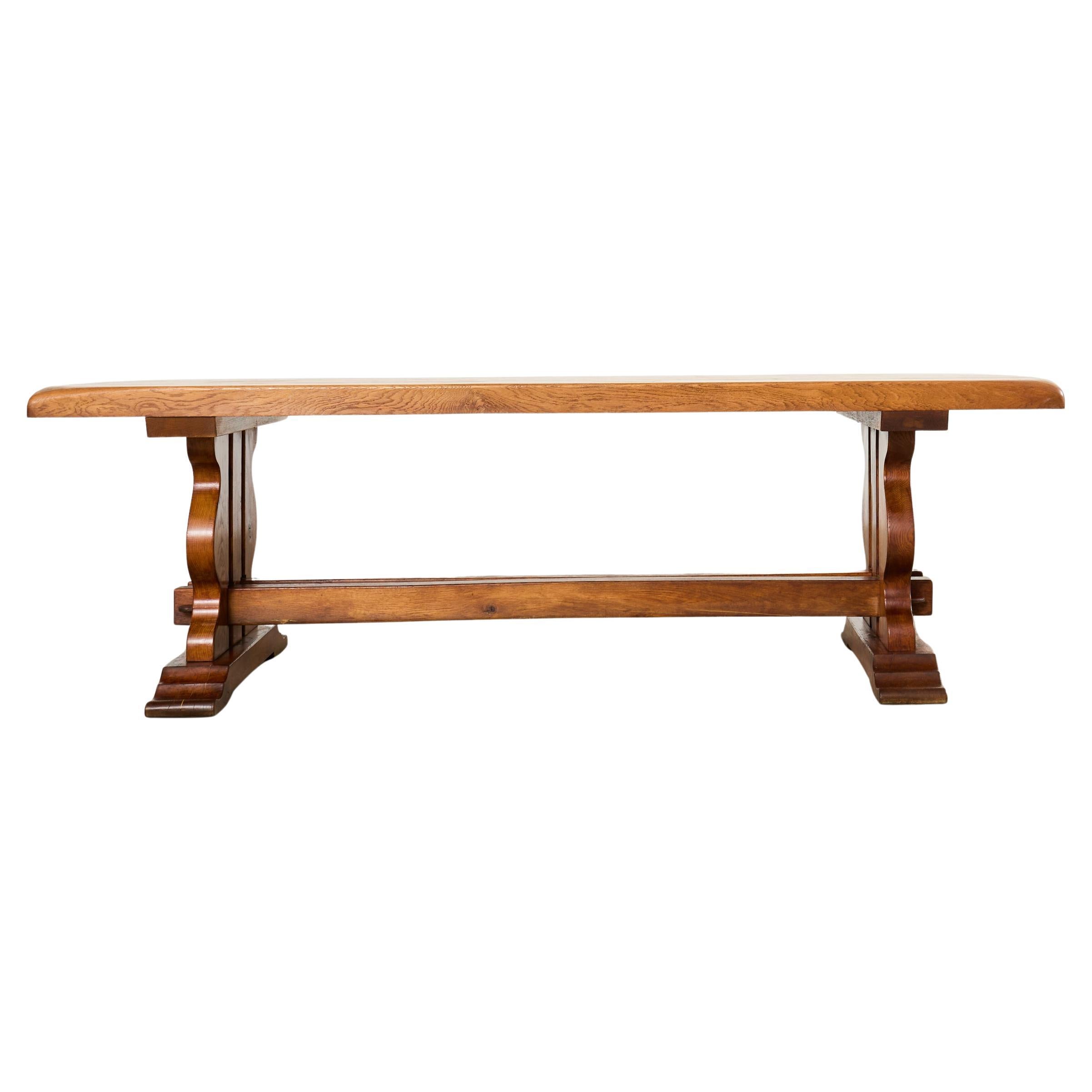 Country French Oak Farmhouse Trestle Dining Table 8 Ft.