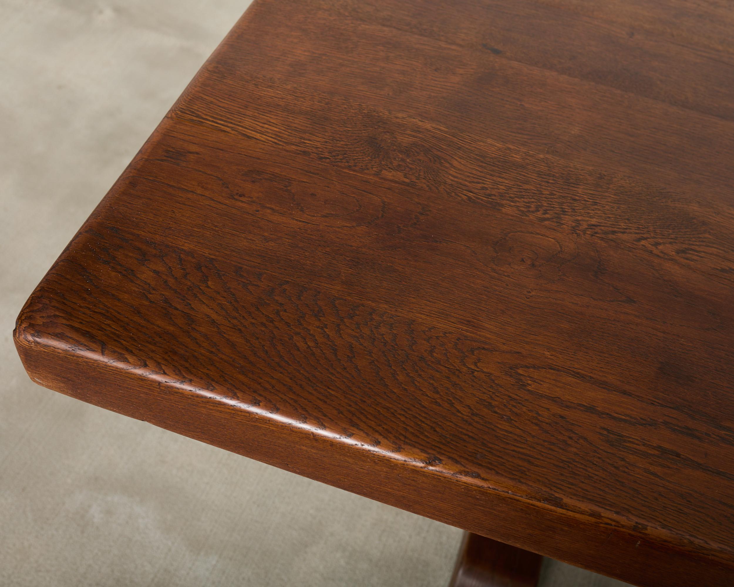 Tavolo da pranzo a cavalletto in stile rustico in Oak Oak in vendita 2