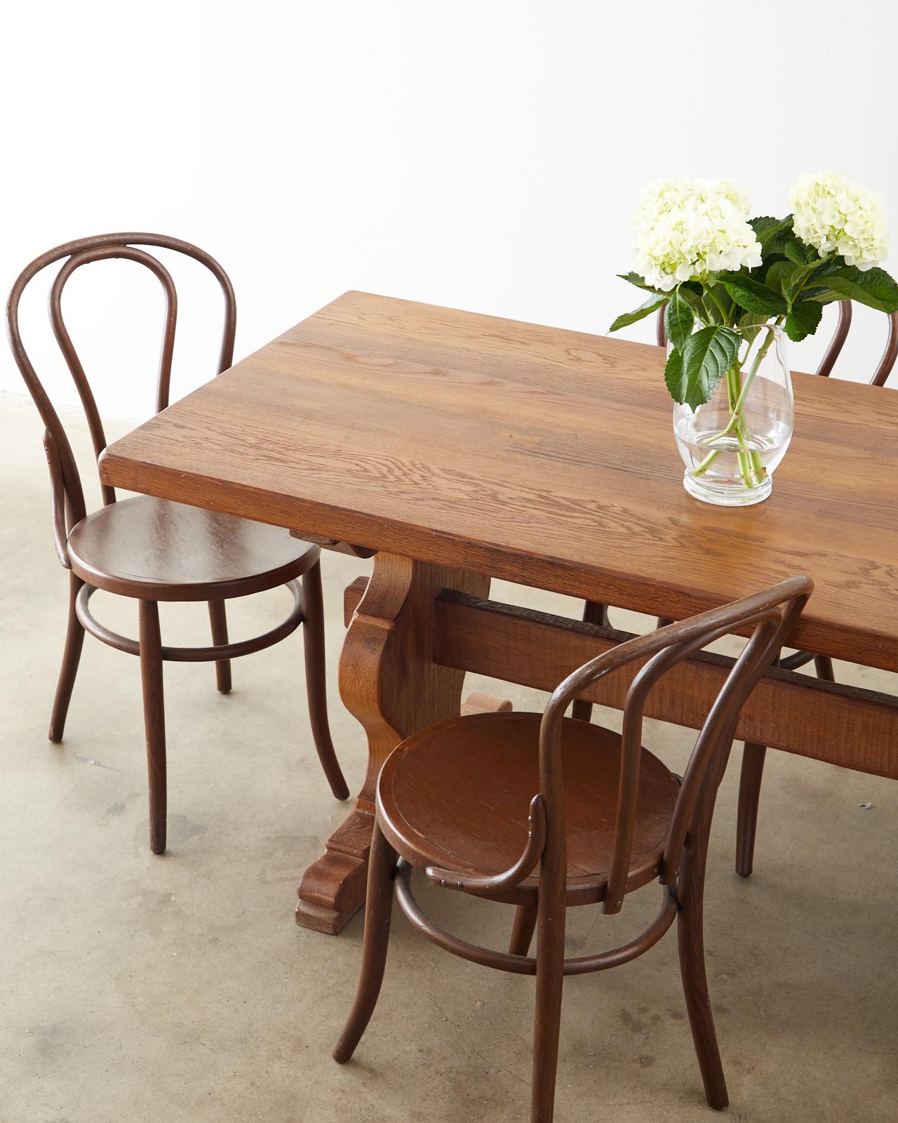 Country French Oak Farmhouse Trestle Dining Table 6