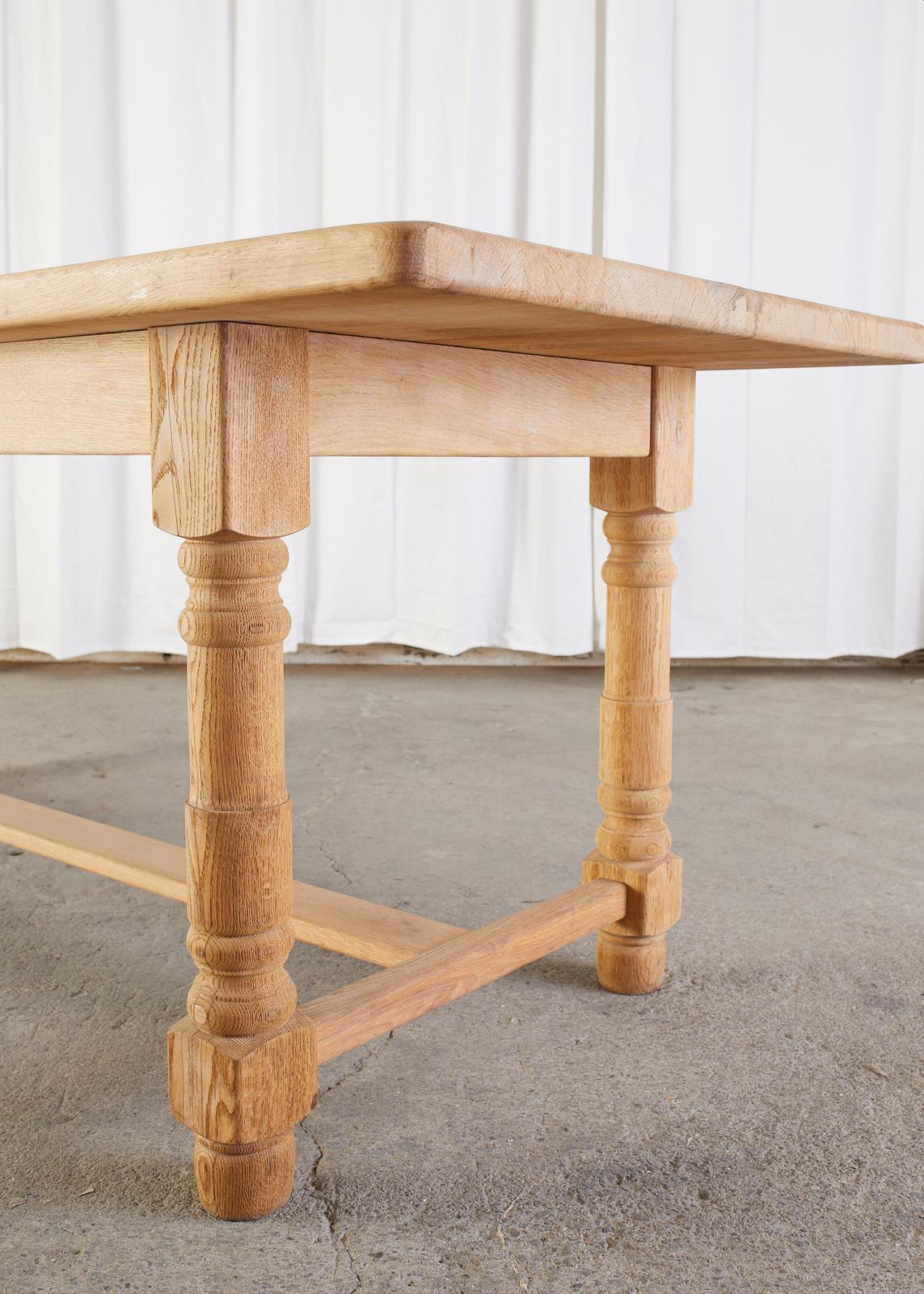 Country French Oak Farmhouse Trestle Dining Table For Sale 2