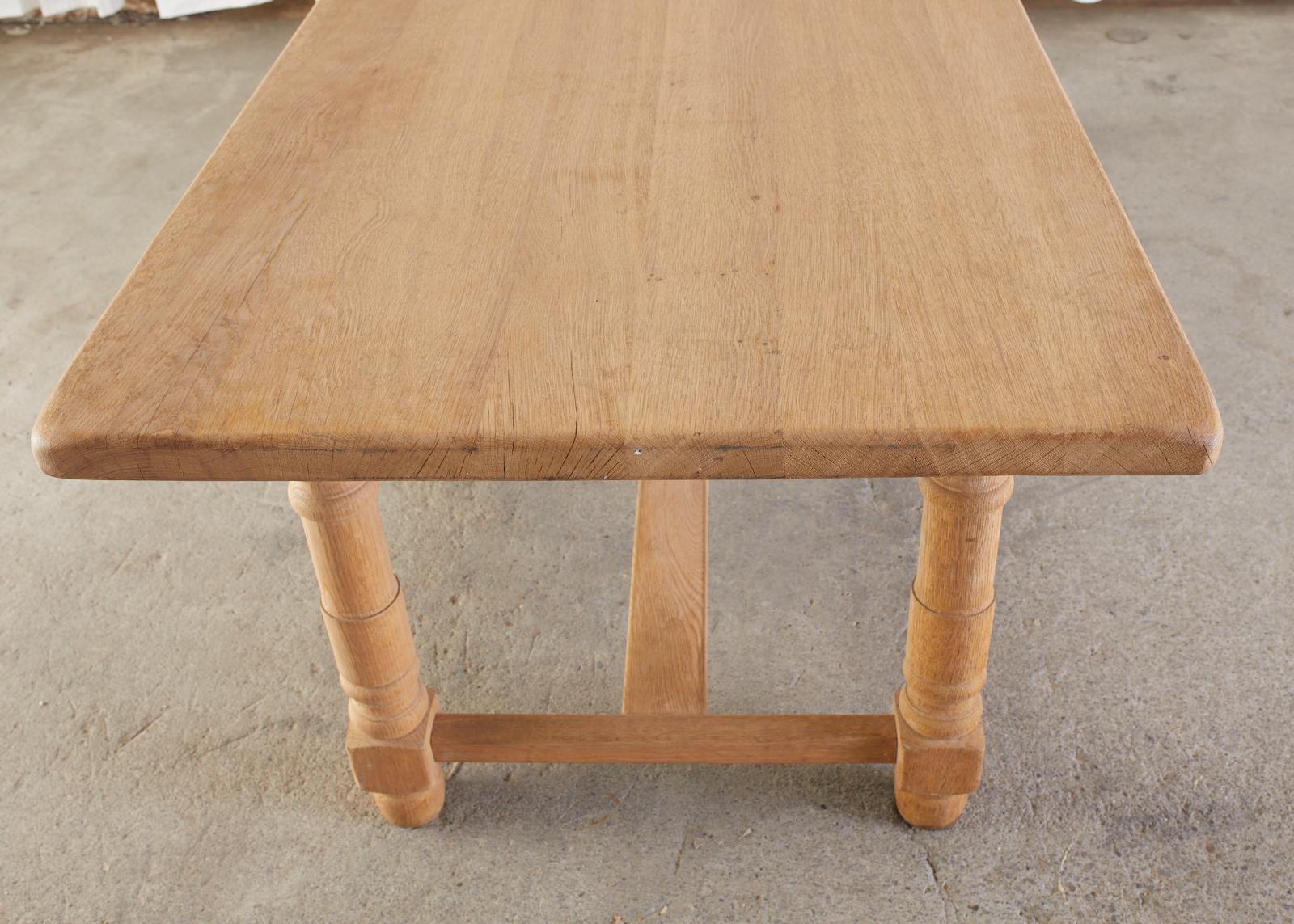 Country French Oak Farmhouse Trestle Dining Table For Sale 6