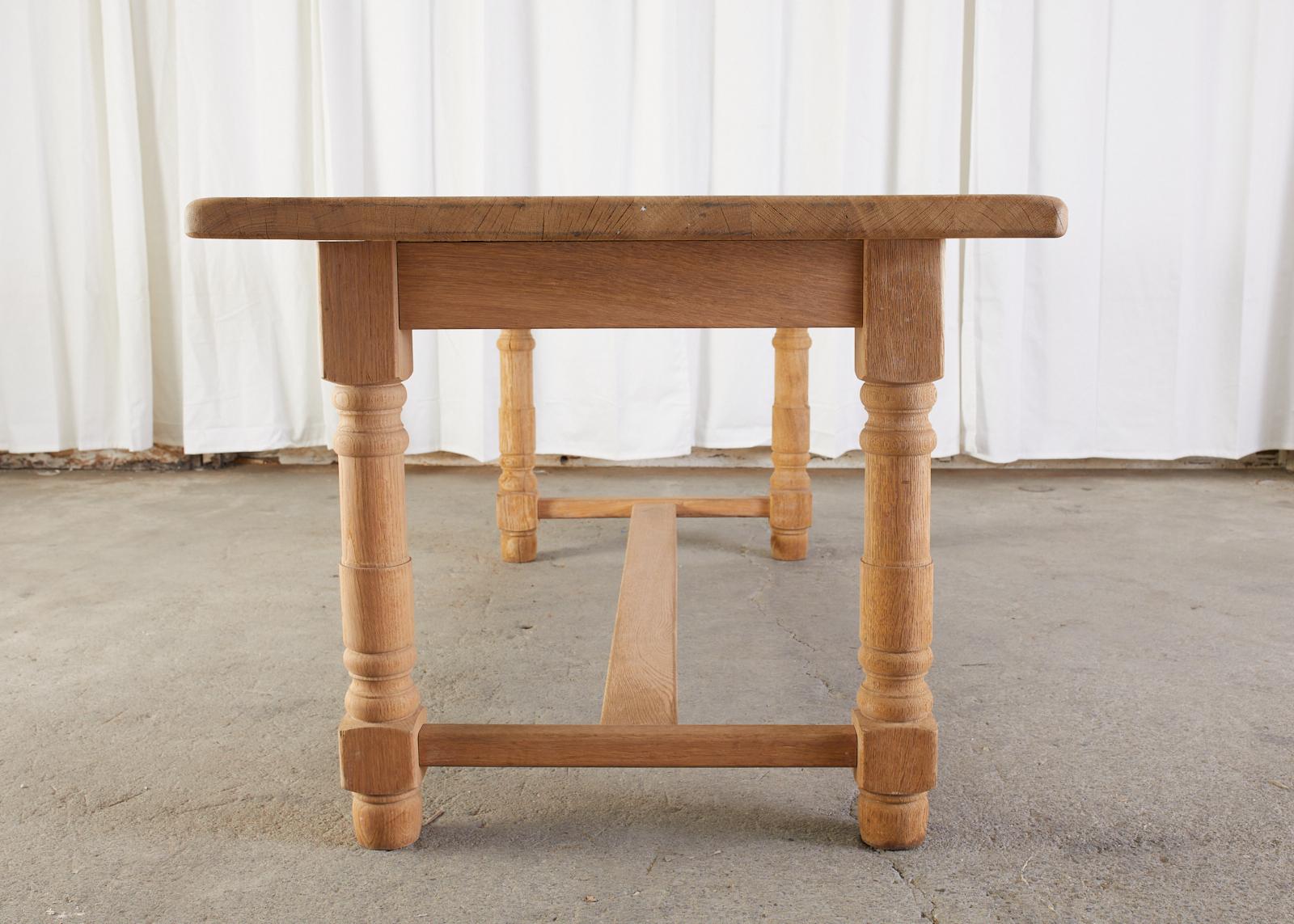 Country French Oak Farmhouse Trestle Dining Table For Sale 7