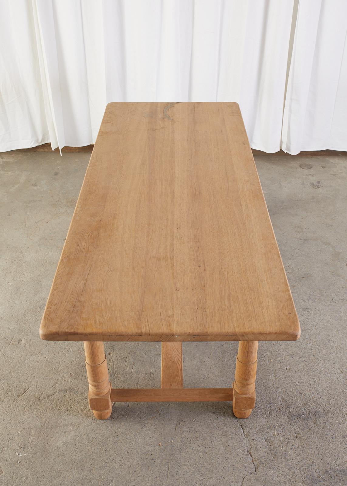 Country French Oak Farmhouse Trestle Dining Table For Sale 9