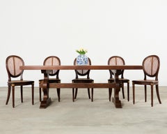 Country French Oak Farmhouse Trestle Dining Table