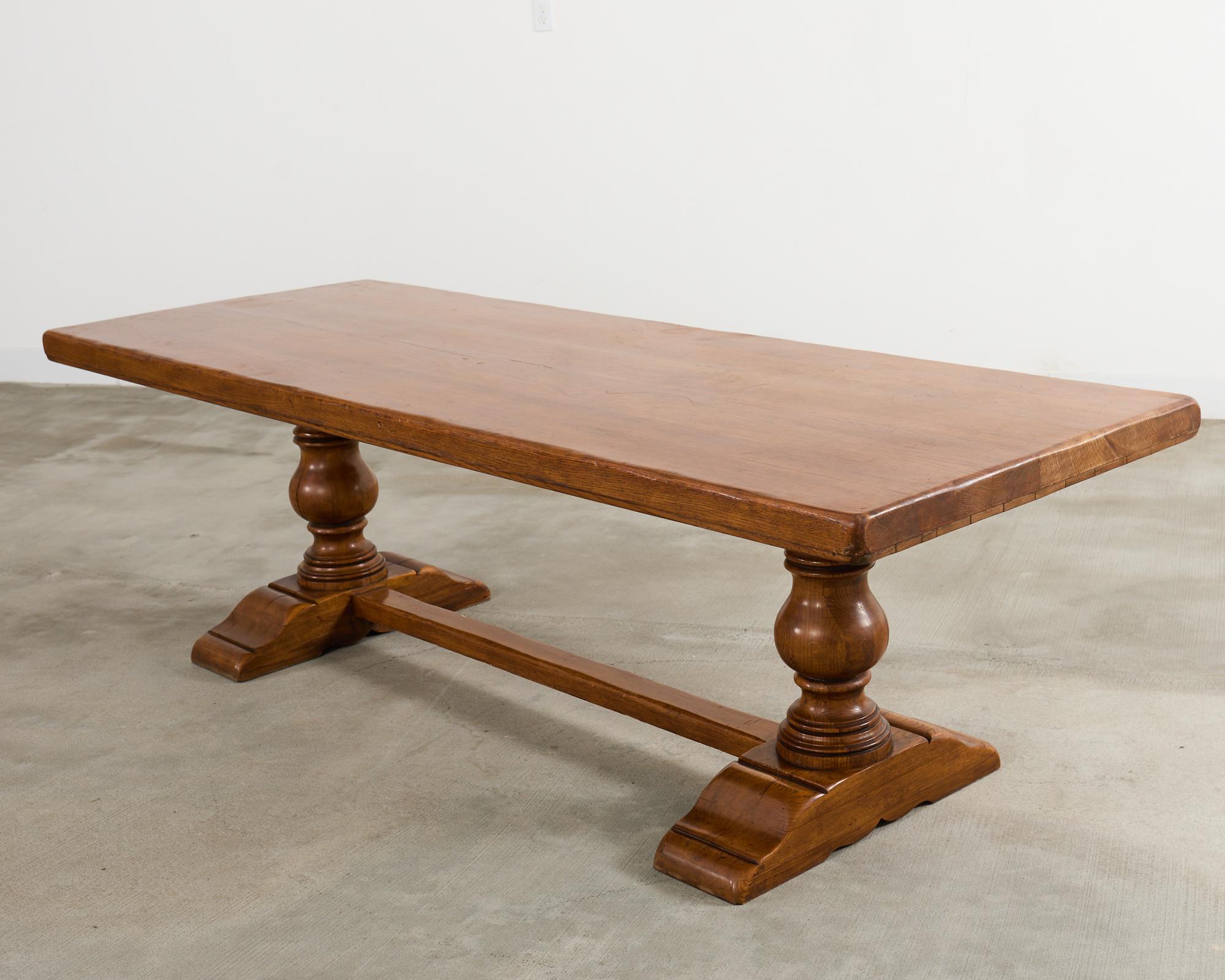 Table de salle à manger à tréteaux en chêne français Country French Oak Farmhouse Harvest en vente 11