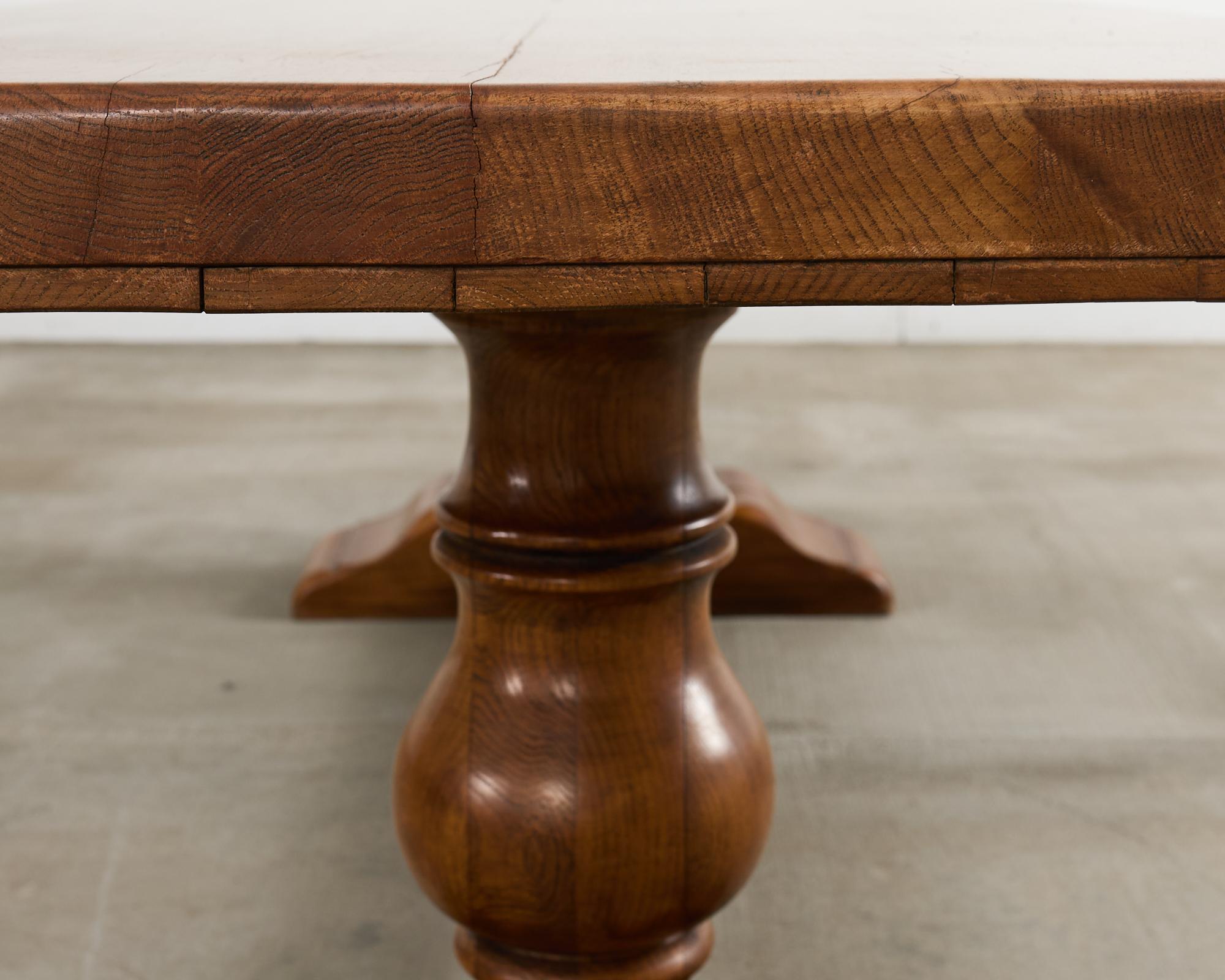Table de salle à manger à tréteaux en chêne français Country French Oak Farmhouse Harvest en vente 12