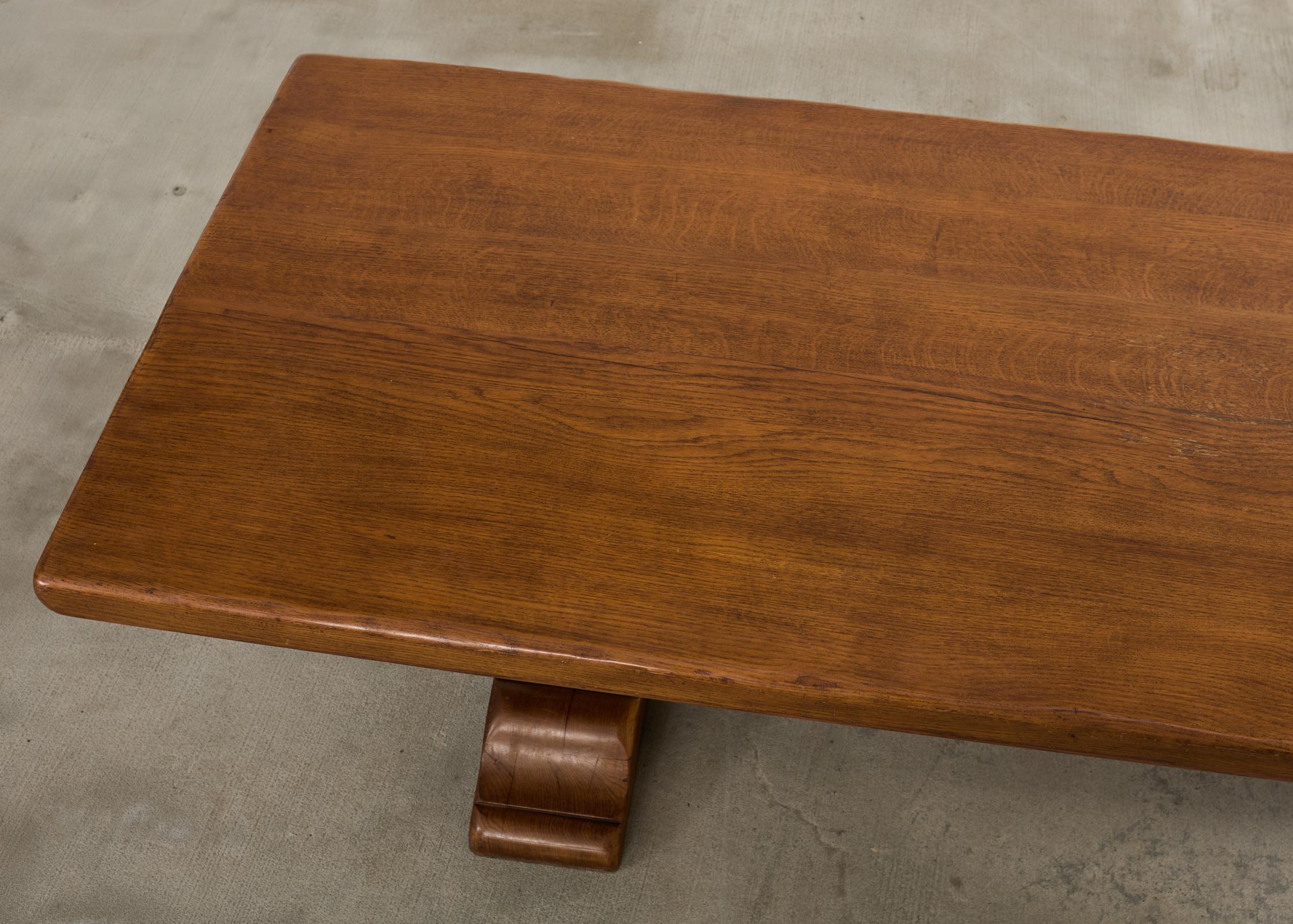 Chêne Table de salle à manger à tréteaux en chêne français Country French Oak Farmhouse Harvest en vente