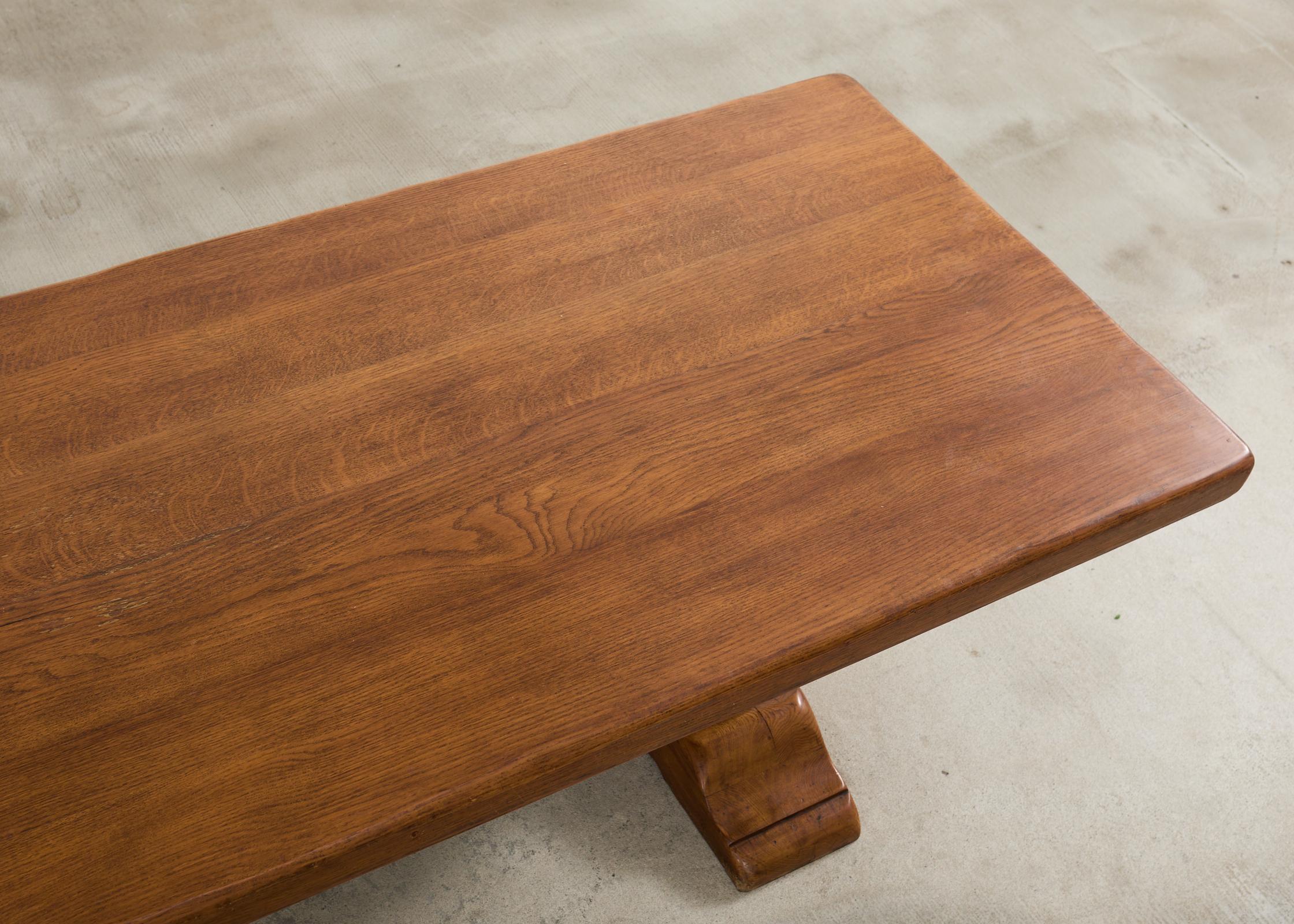 Table de salle à manger à tréteaux en chêne français Country French Oak Farmhouse Harvest en vente 1