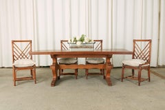 Country French Oak Farmhouse Trestle Style Dining Table
