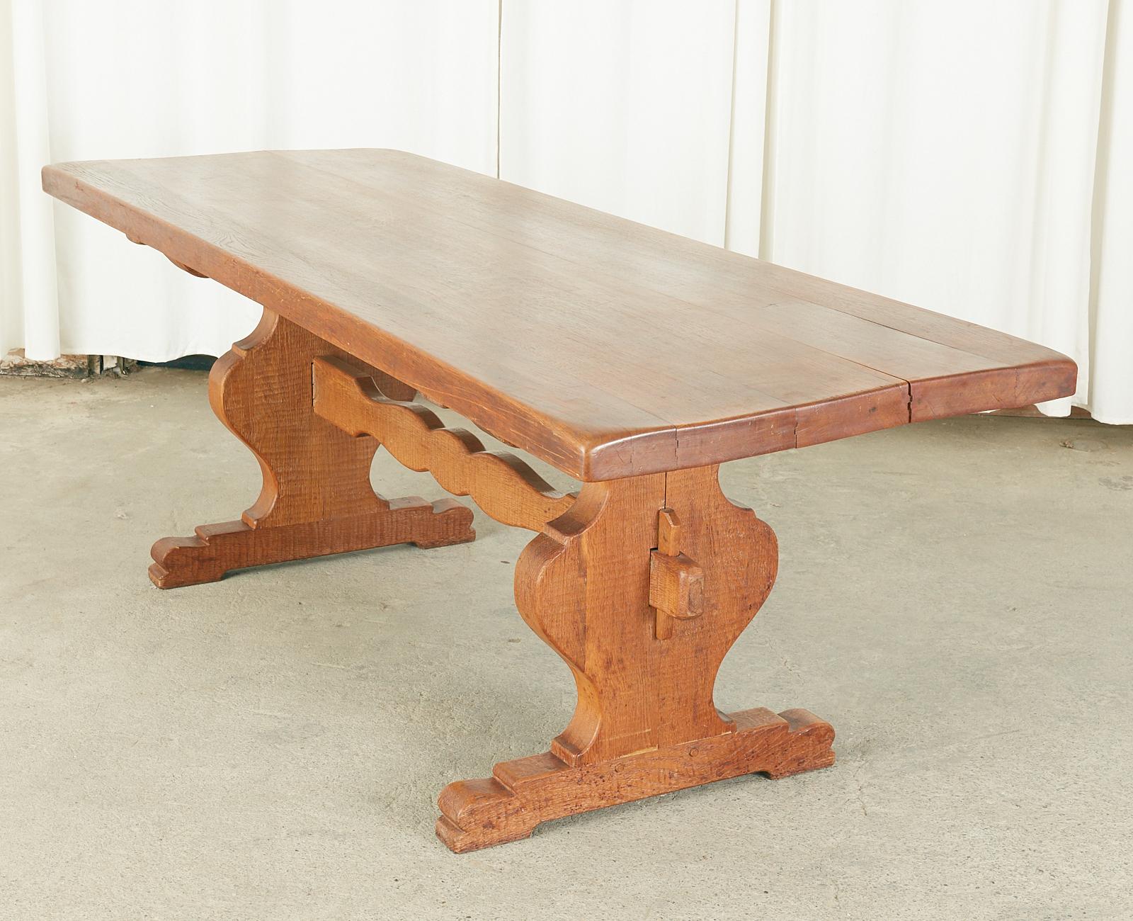 Iron Country French Oak Farmhouse Trestle Style Dining Table