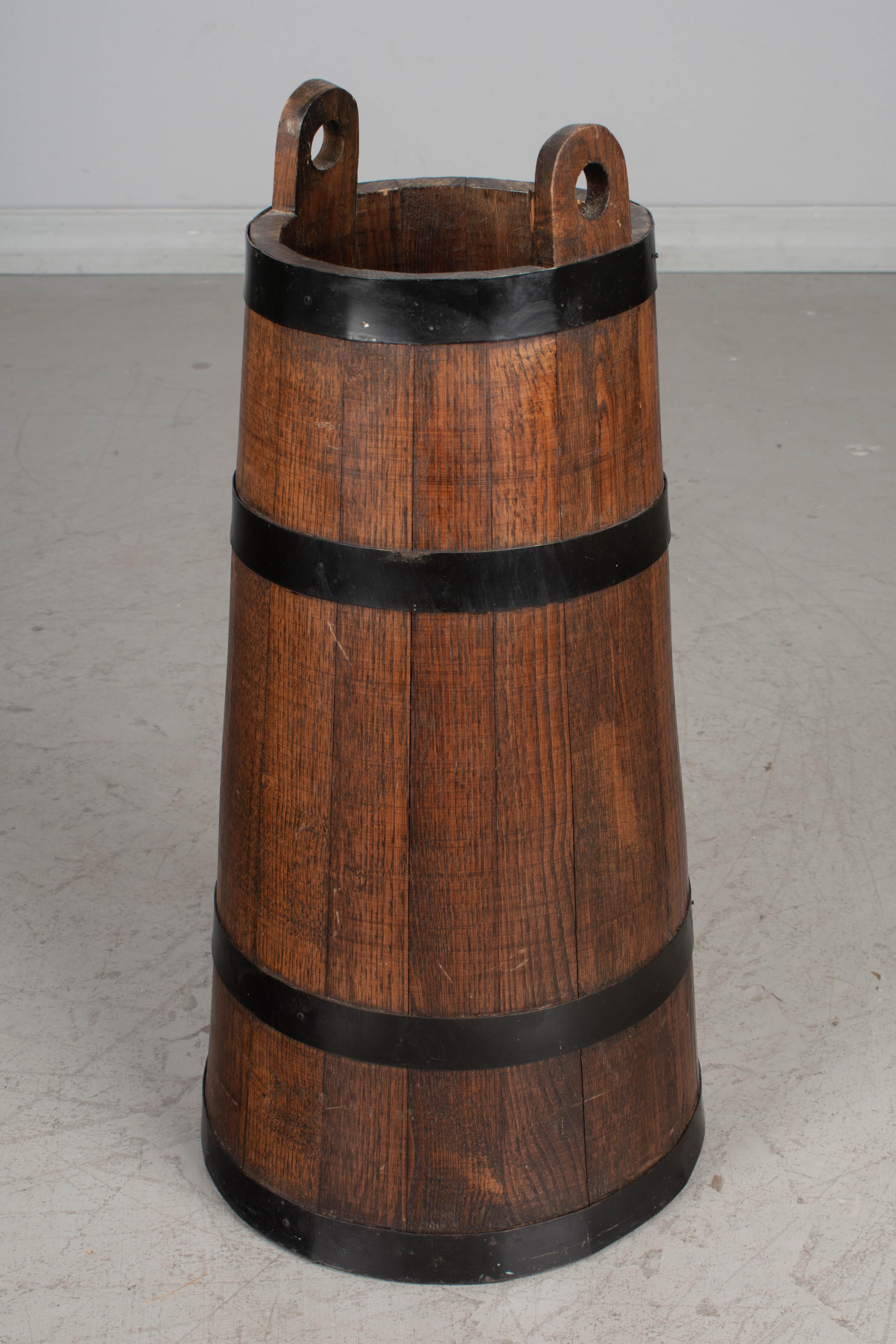 Hand-Crafted Country French Oak Umbrella Stand For Sale