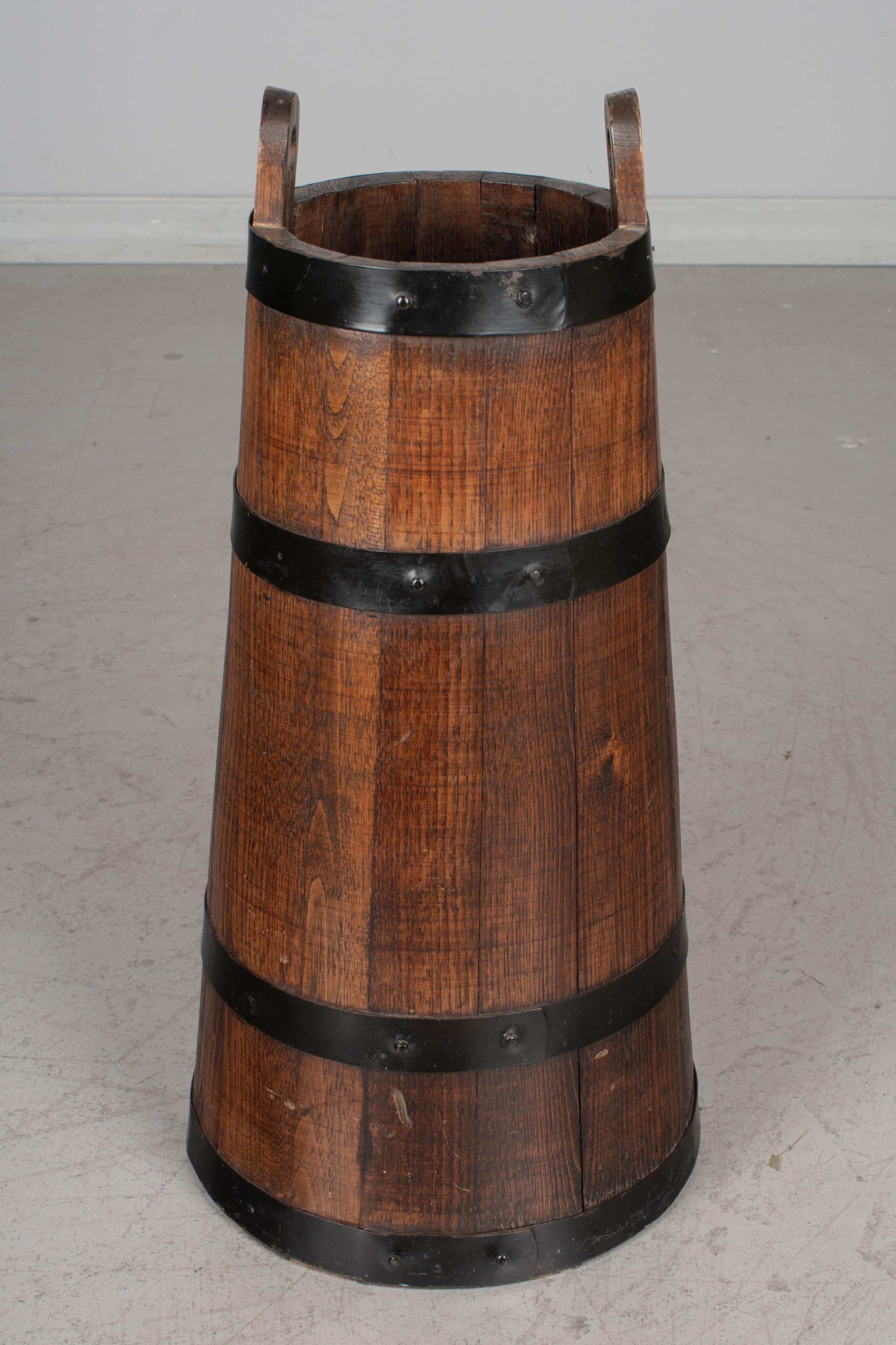 Iron Country French Oak Umbrella Stand For Sale