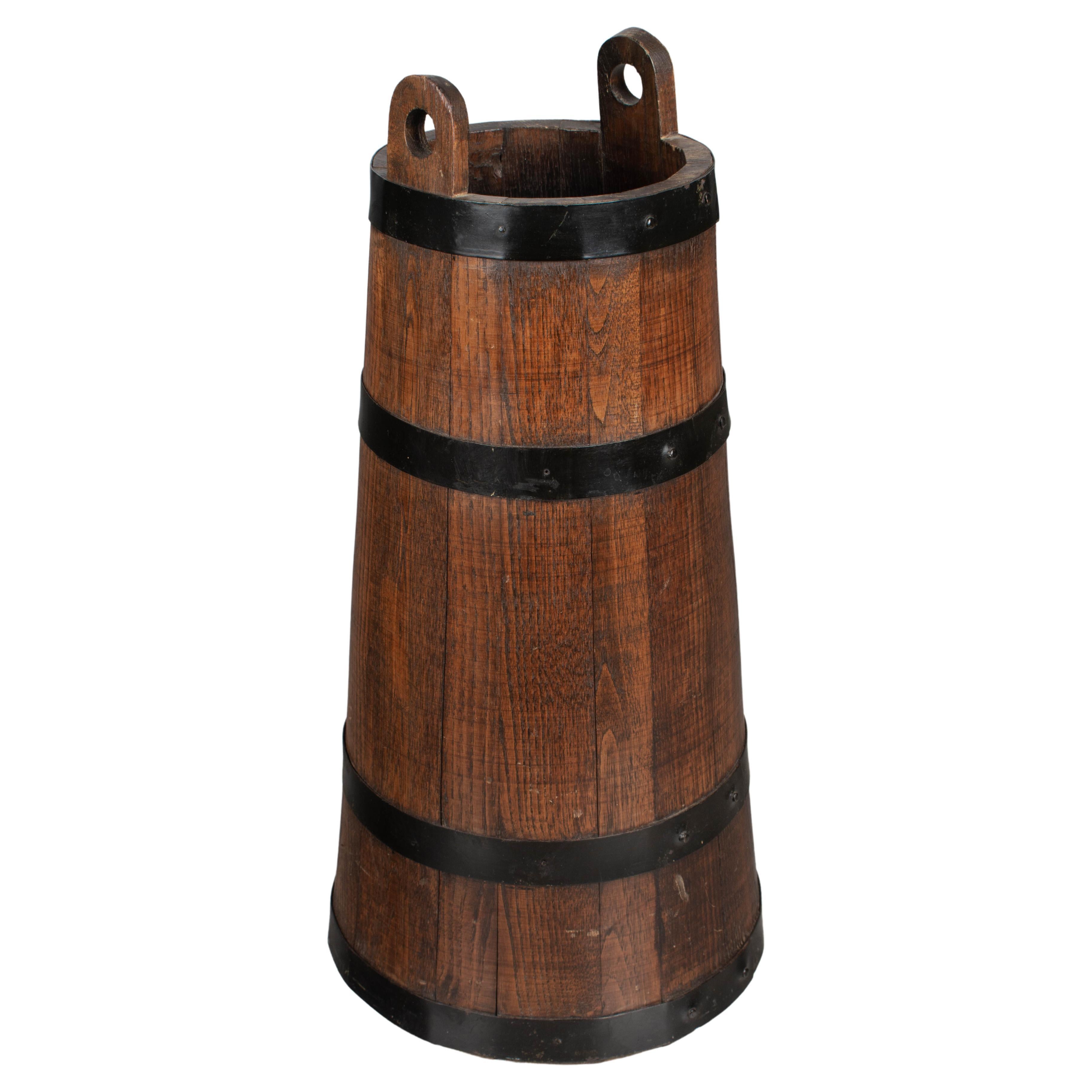 Country French Oak Umbrella Stand For Sale