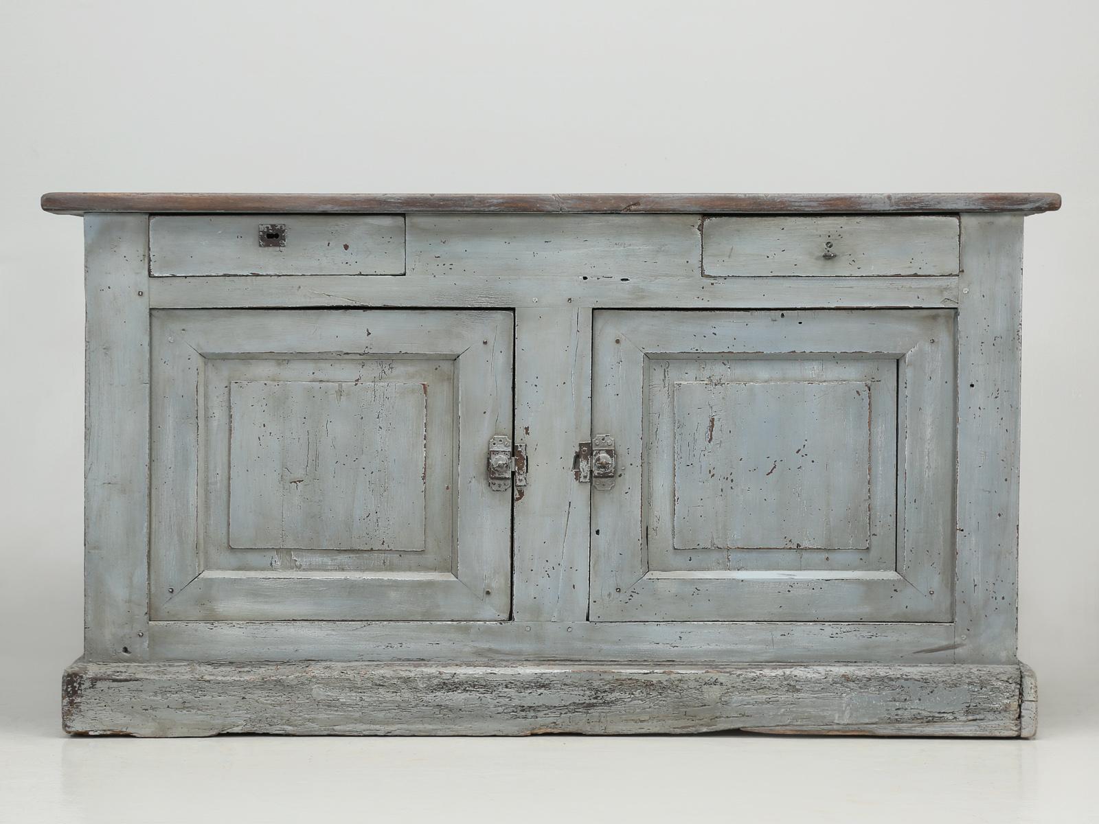 Mid-19th Century Country French Painted Bakery or Patisserie Store Counter or Kitchen Island