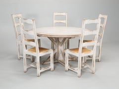 Country French Painted Oak Dining Table, '5' Chairs Made by Quinta Perpignan Fr