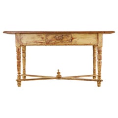 Country French Painted Pine Farmhouse Console or Work Table
