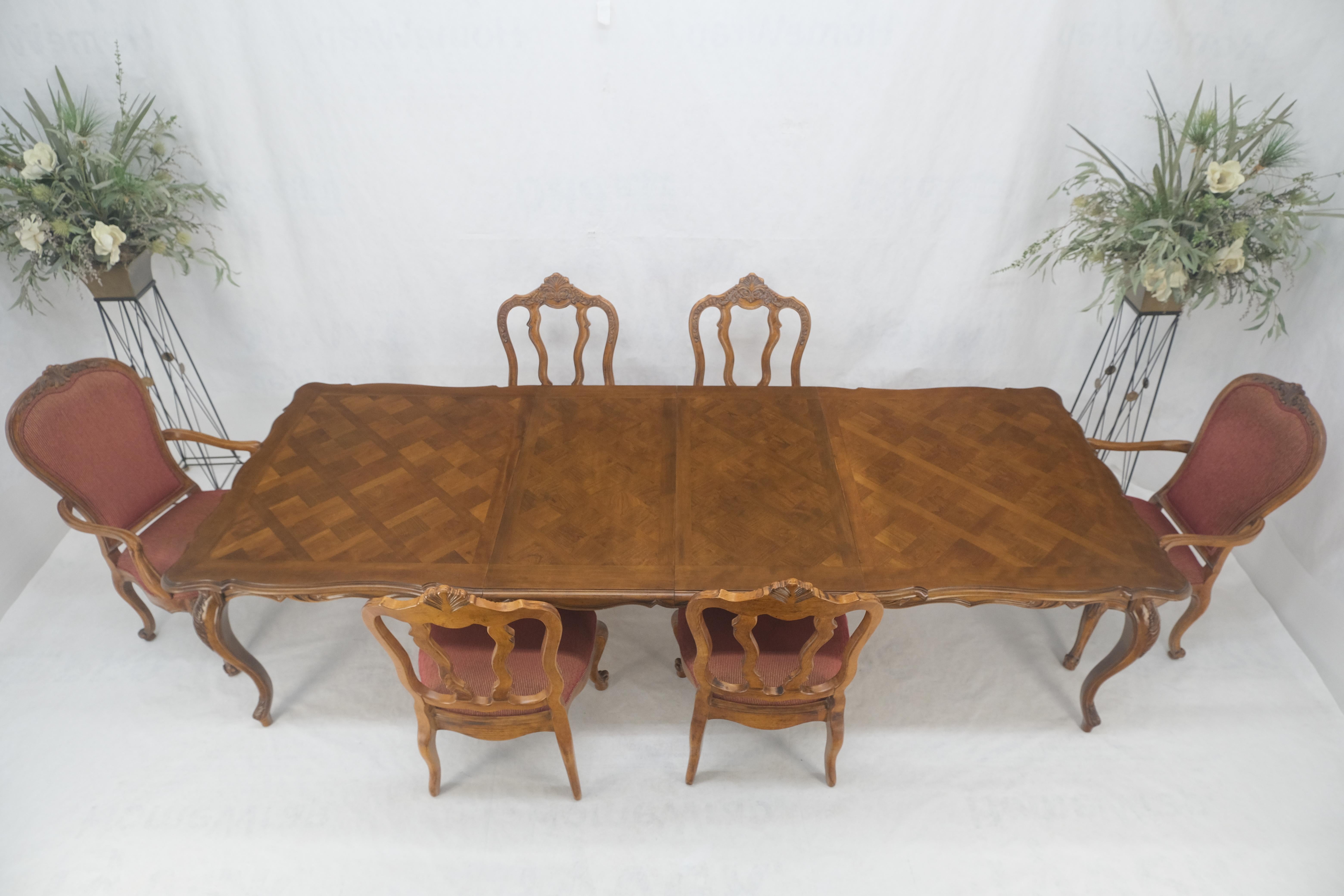 Tavolo con piano in intarsio francese 6 sedie da pranzo 2X22