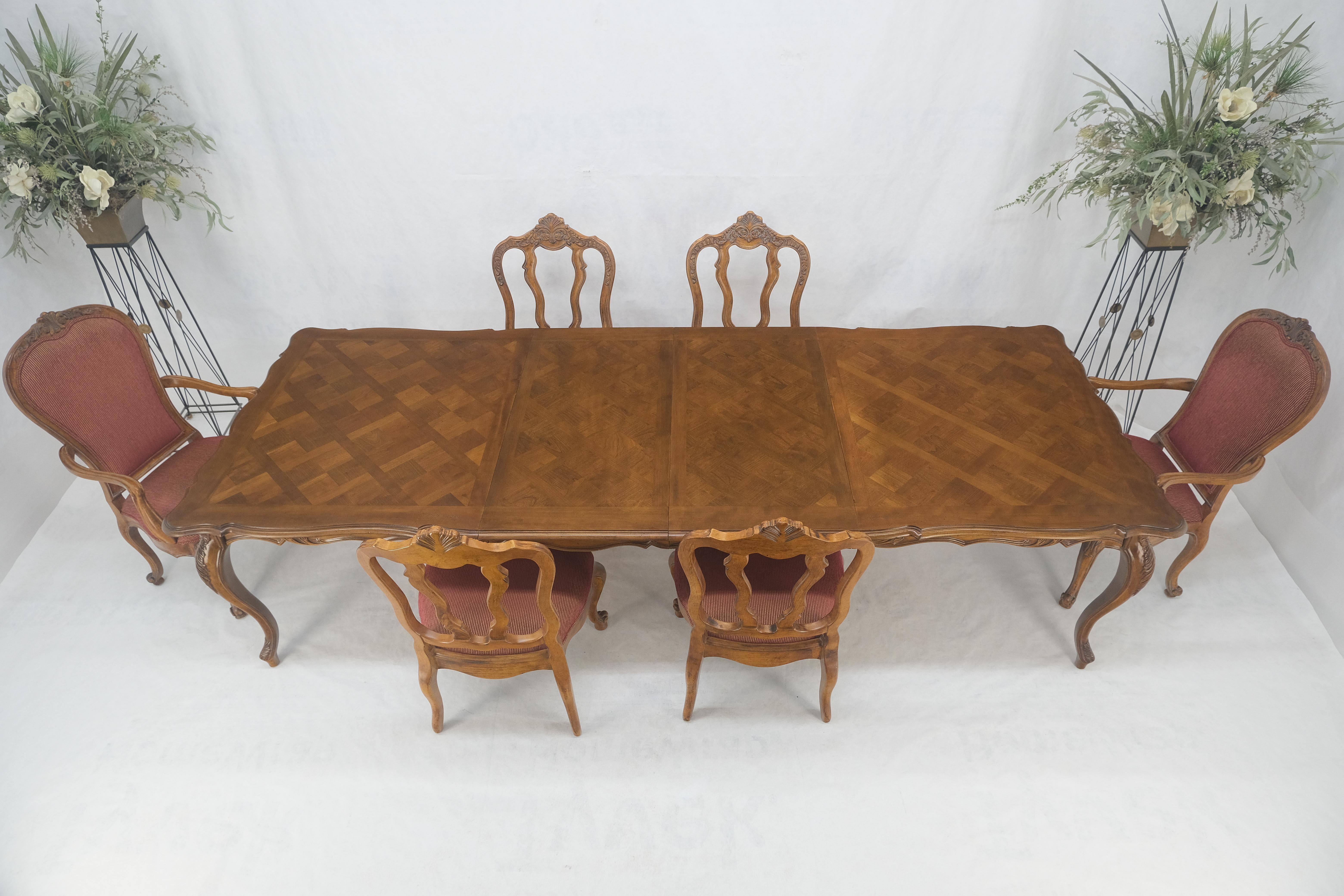 Tavolo con piano in intarsio francese 6 sedie da pranzo 2X22