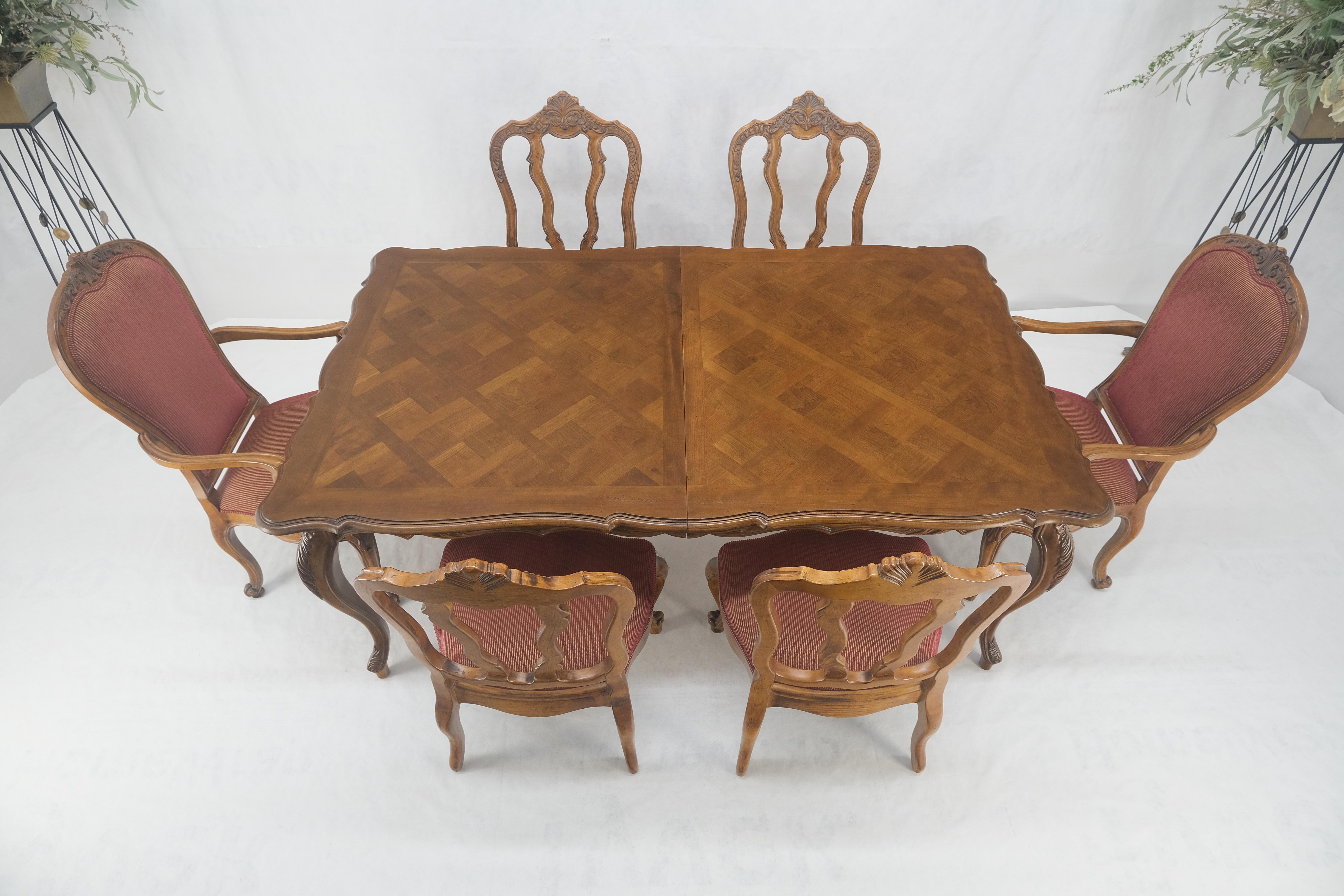 Stile provenzale Tavolo con piano in intarsio francese 6 sedie da pranzo 2X22