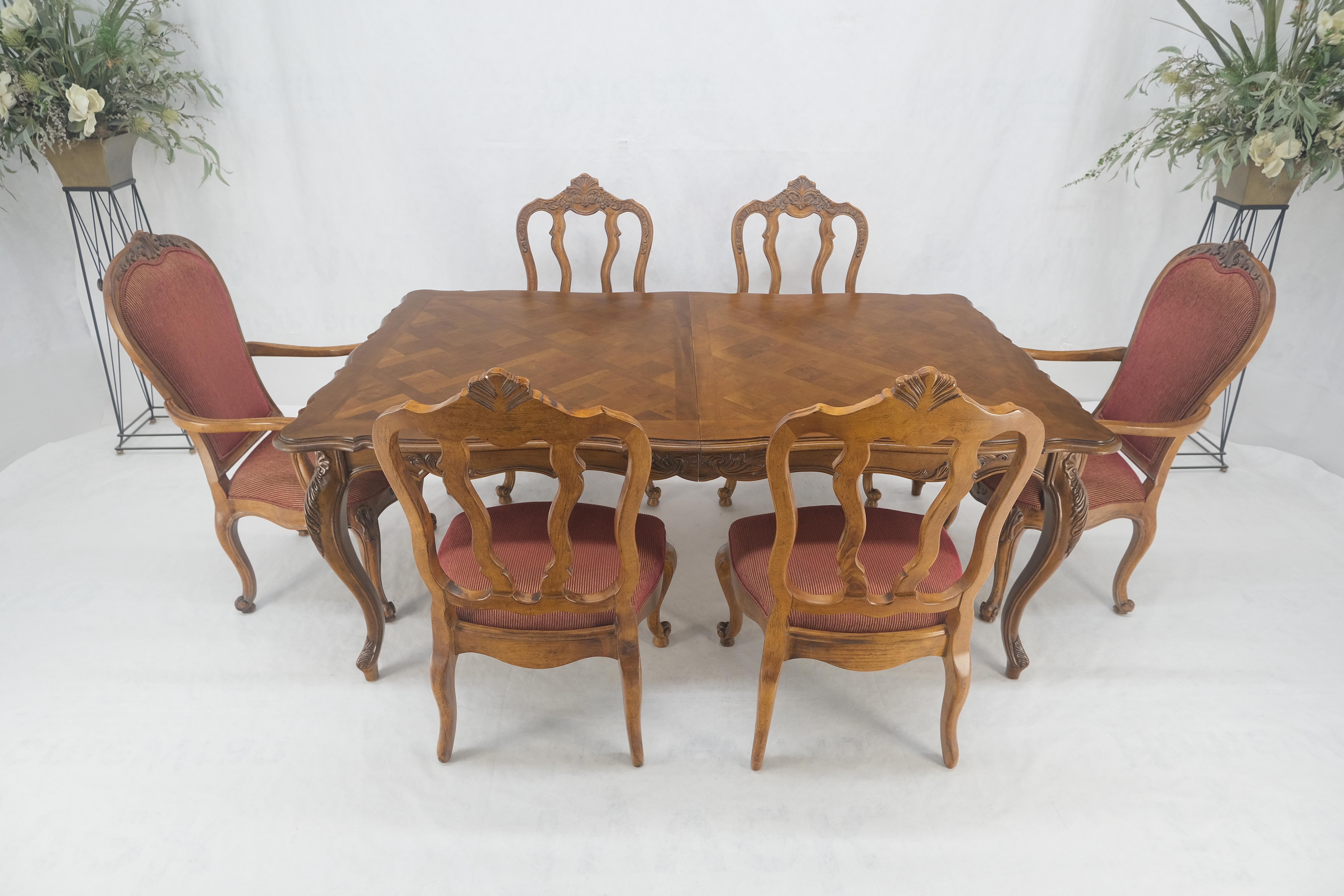 Americano Tavolo con piano in intarsio francese 6 sedie da pranzo 2X22