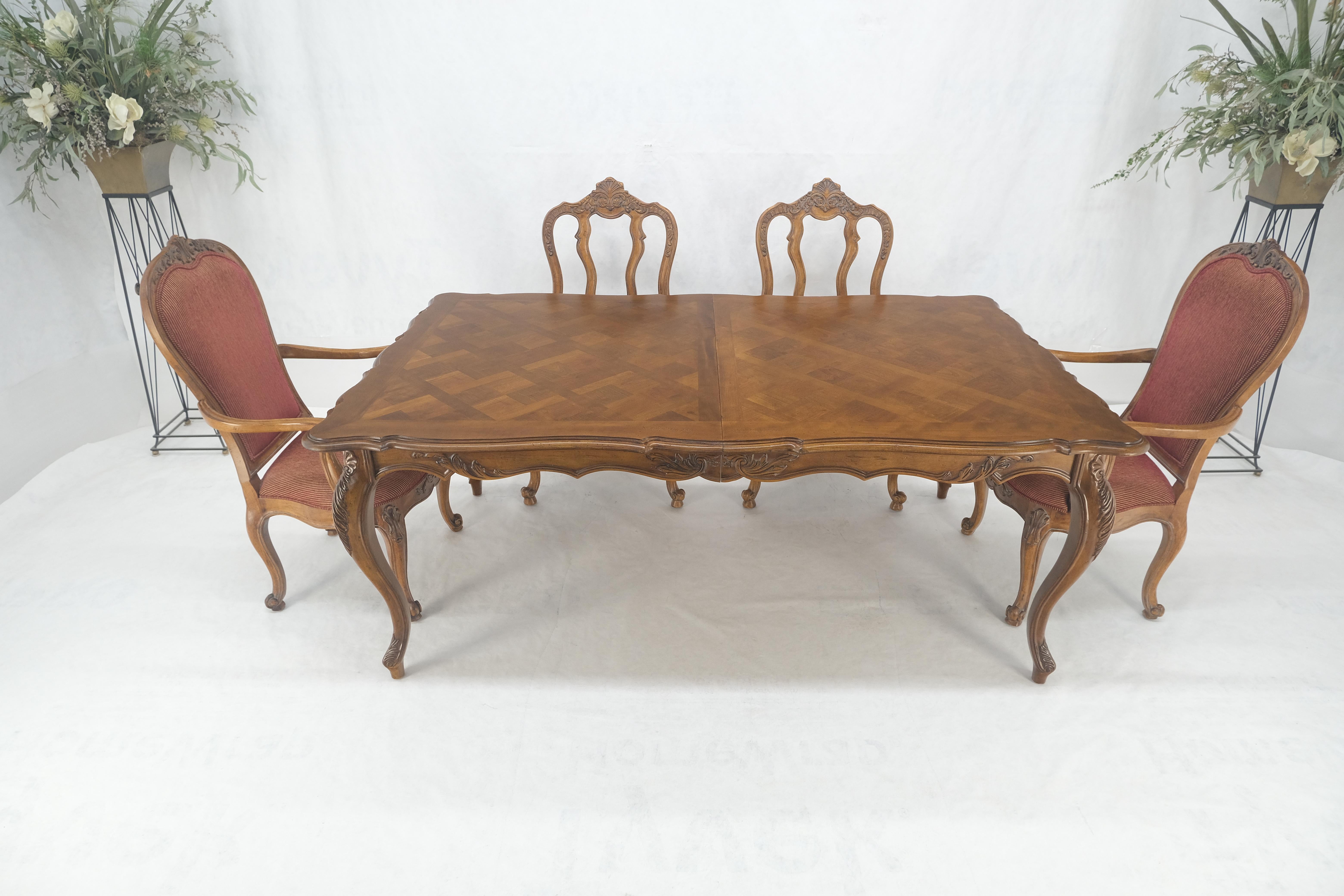 Laccato Tavolo con piano in intarsio francese 6 sedie da pranzo 2X22