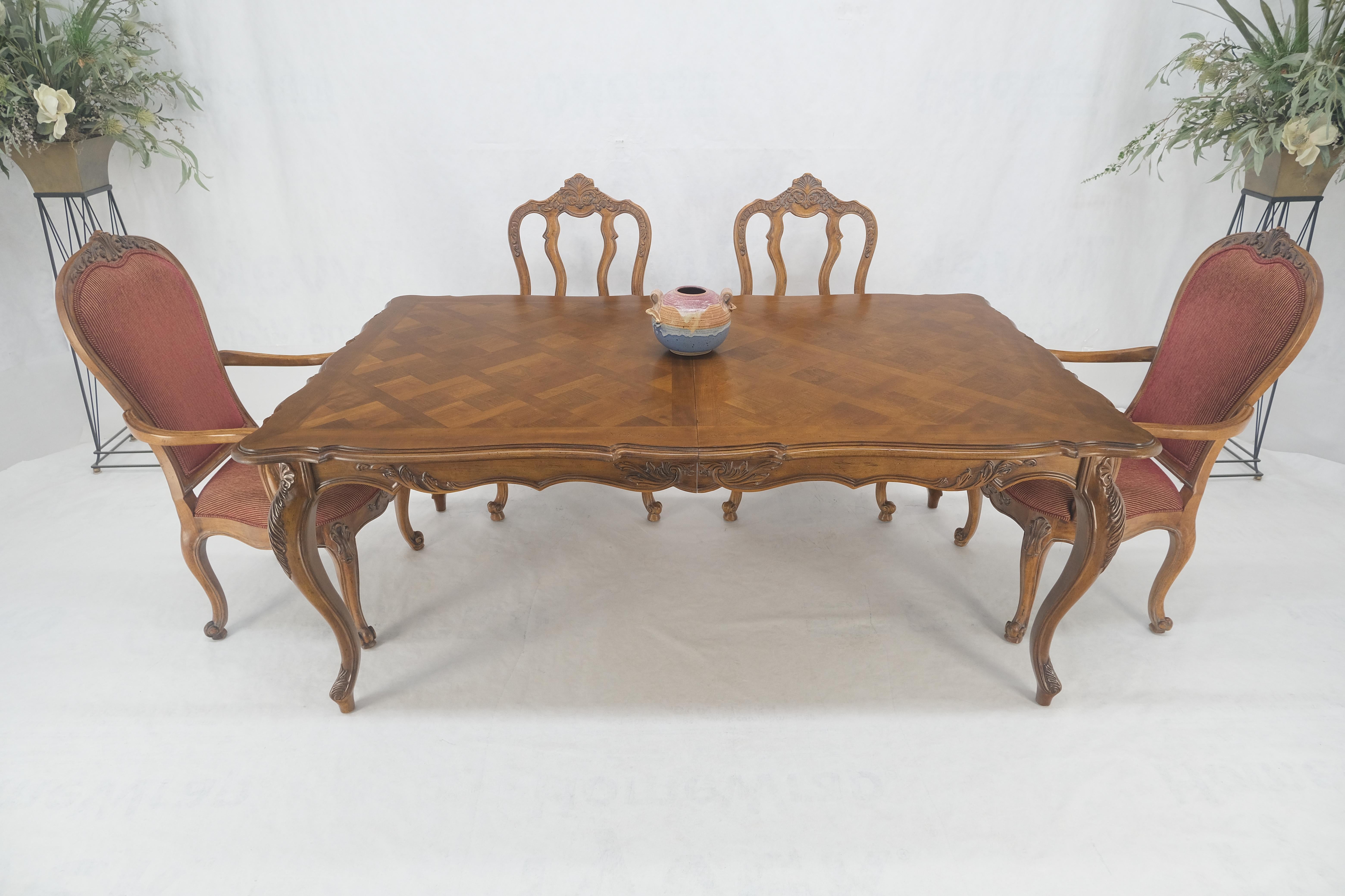 Tavolo con piano in intarsio francese 6 sedie da pranzo 2X22