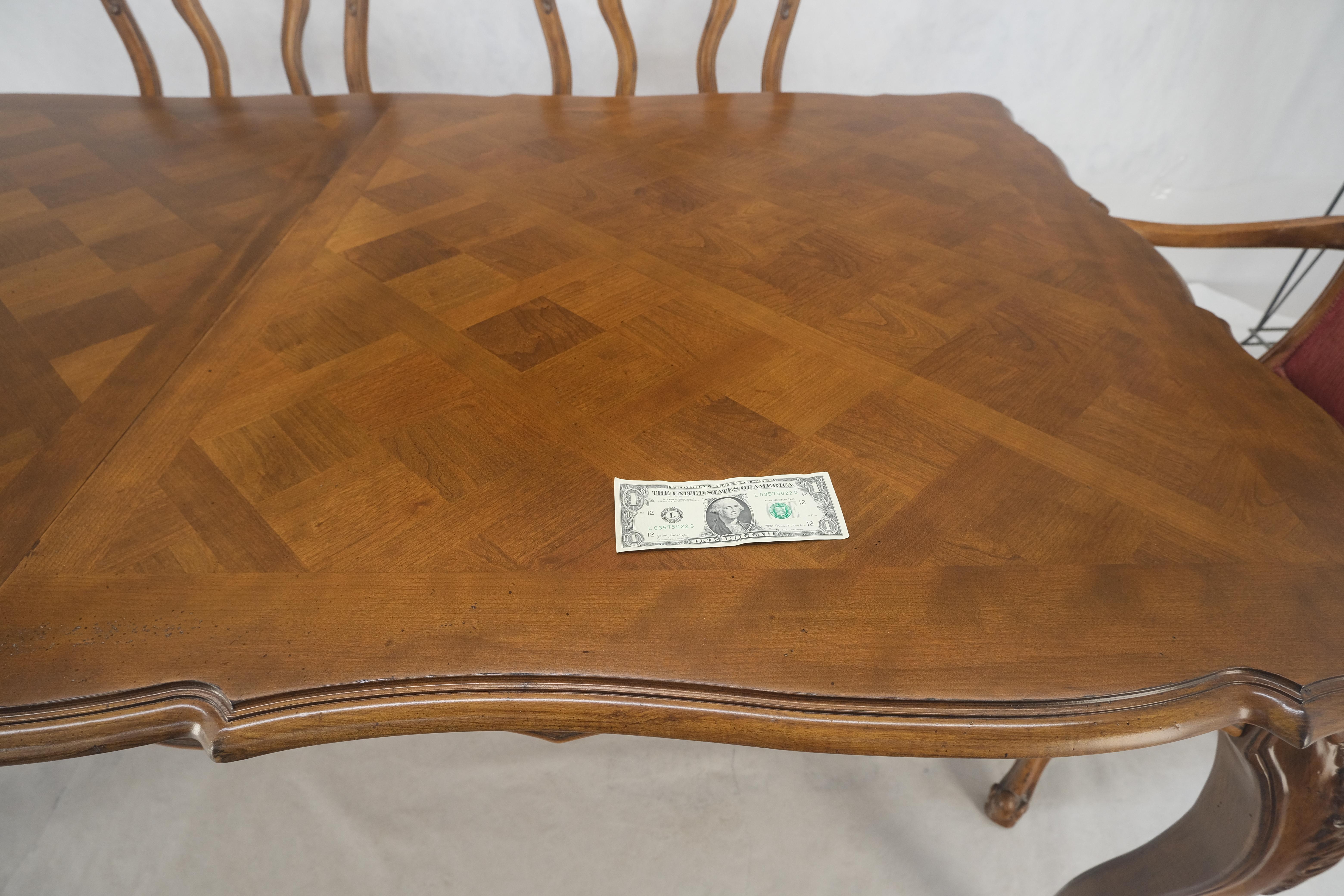 XX secolo Tavolo con piano in intarsio francese 6 sedie da pranzo 2X22